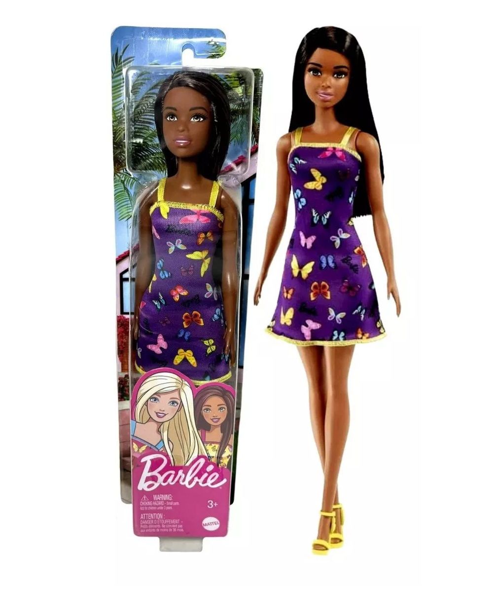 Roupas de boneca roxa da moda para barbie, vestido de boneca