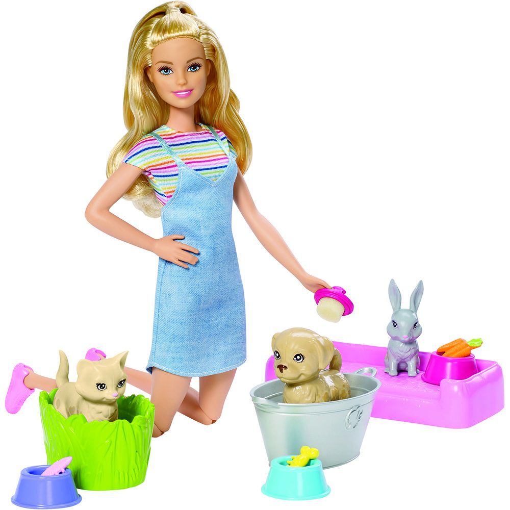 Boneca Barbie Adota Cachorrinho Morena HKD86 - Mattel
