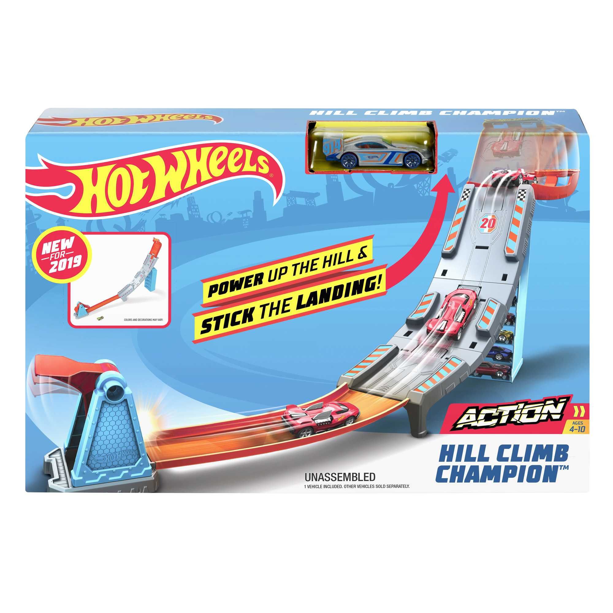 Kit Hot Wheels Com Pista Competiçao Giratoria + 10 Carrinhos Hot