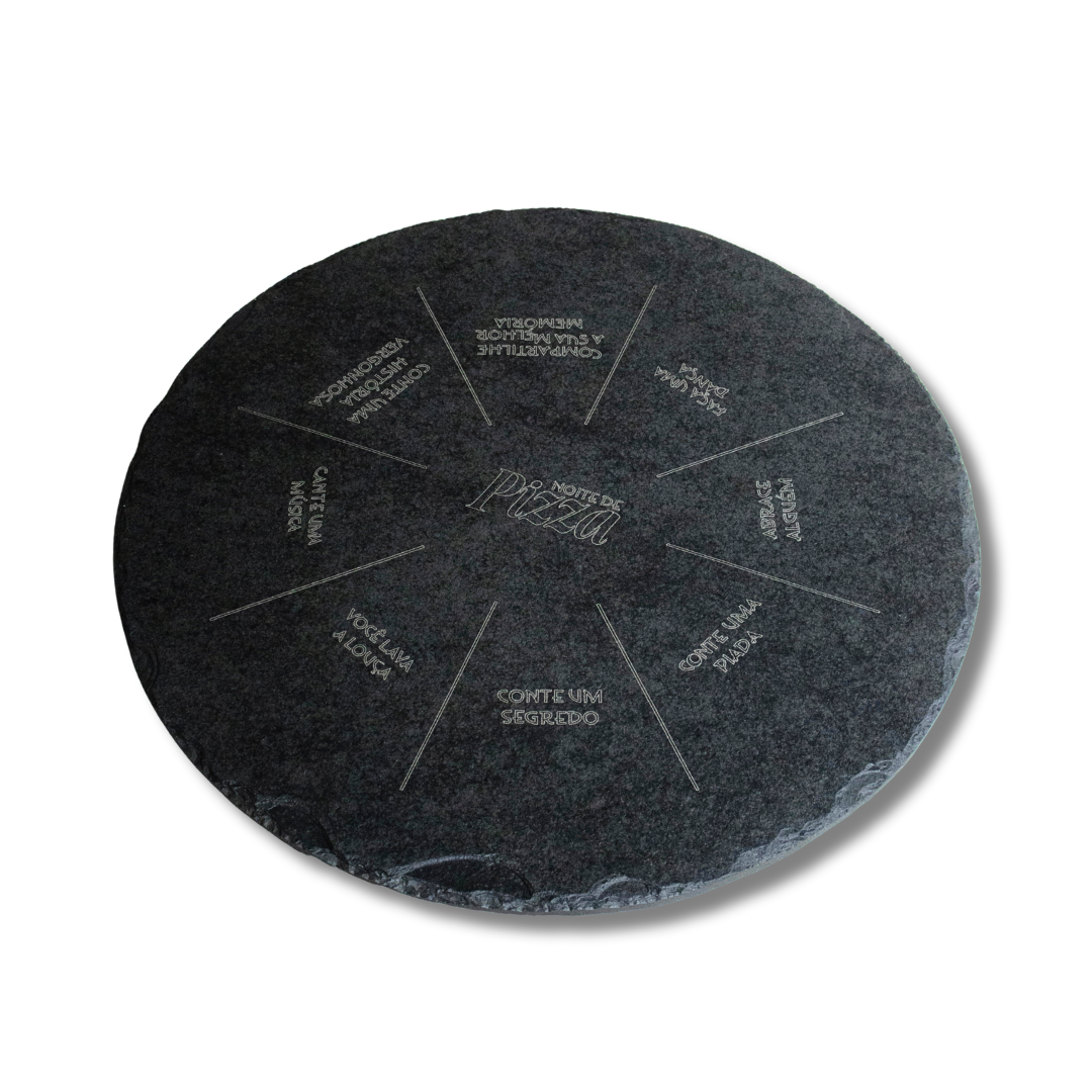 TÁBUA PARA PIZZA PERSONALIZADA - ARDÓSIA - COR GRAFITE - Pratos de