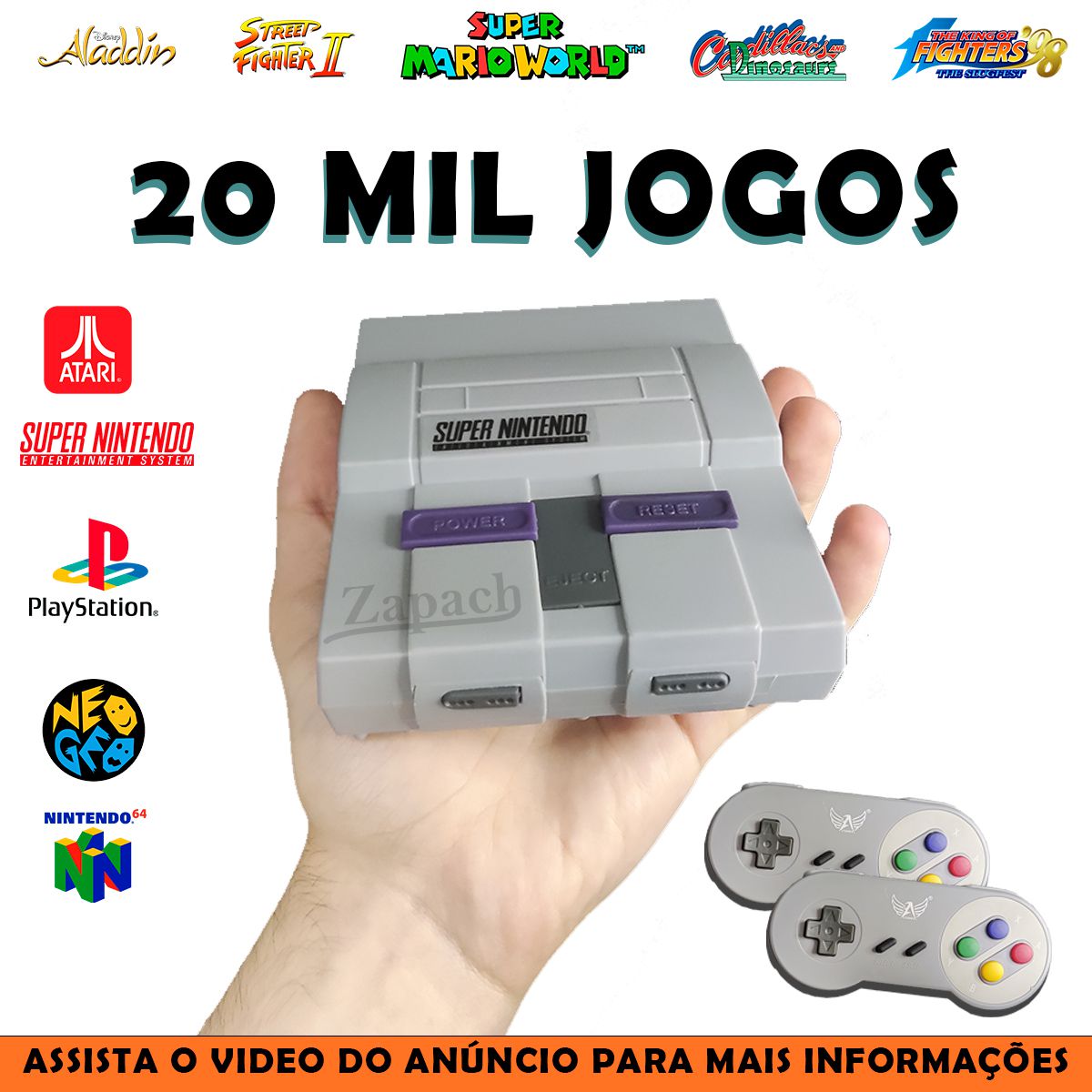 super game retro box 20 mil jogos 64GB com 02 controles de PS2