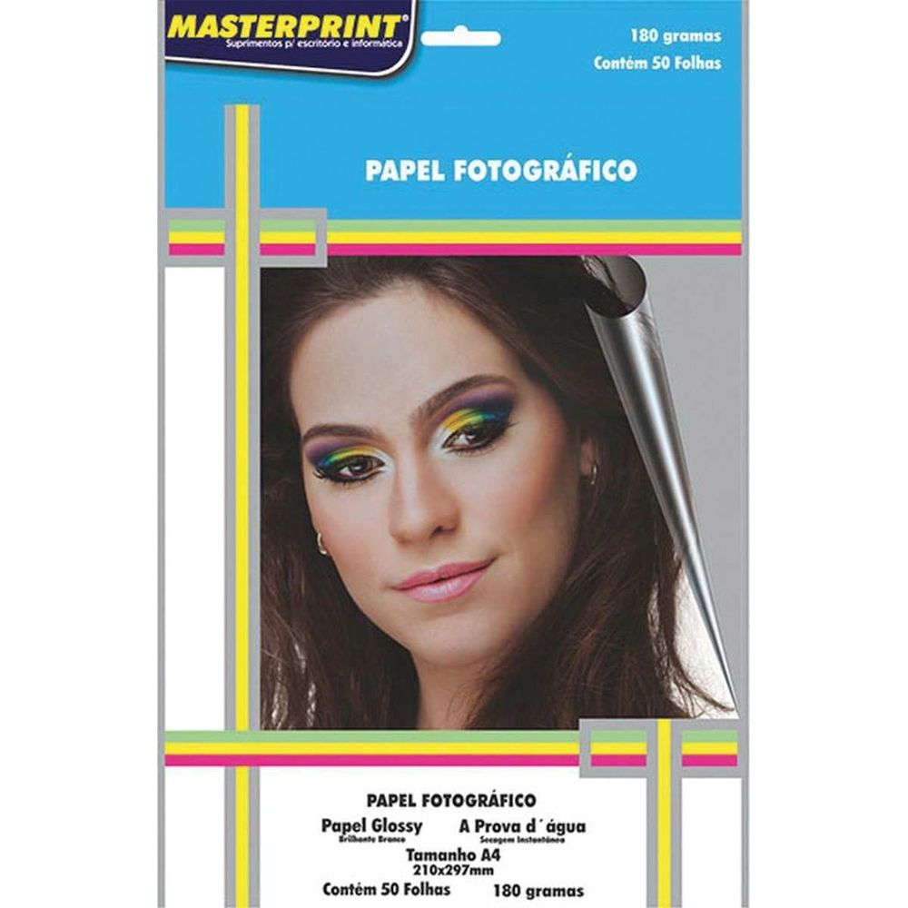 Papel Fotografico Glossy A4 180g 50f Pct Masterprint Barra Soluções Informática E Papelaria 7858