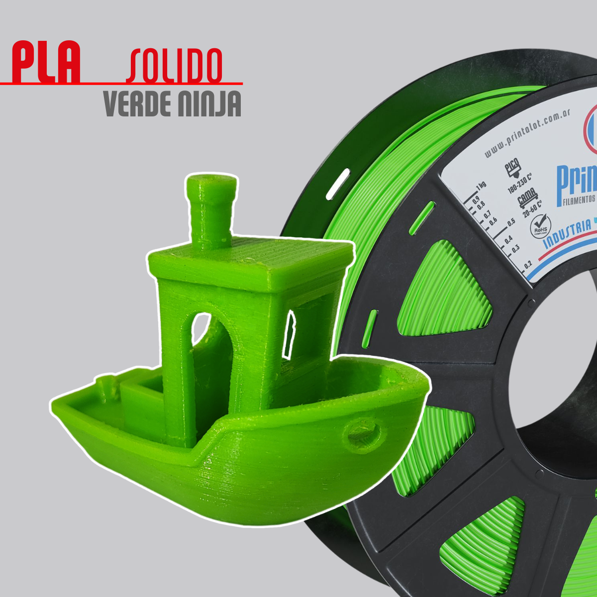 Filamento PLA Verde Ninja 1,75mm 1Kg PrintaLot - PrintaLot
