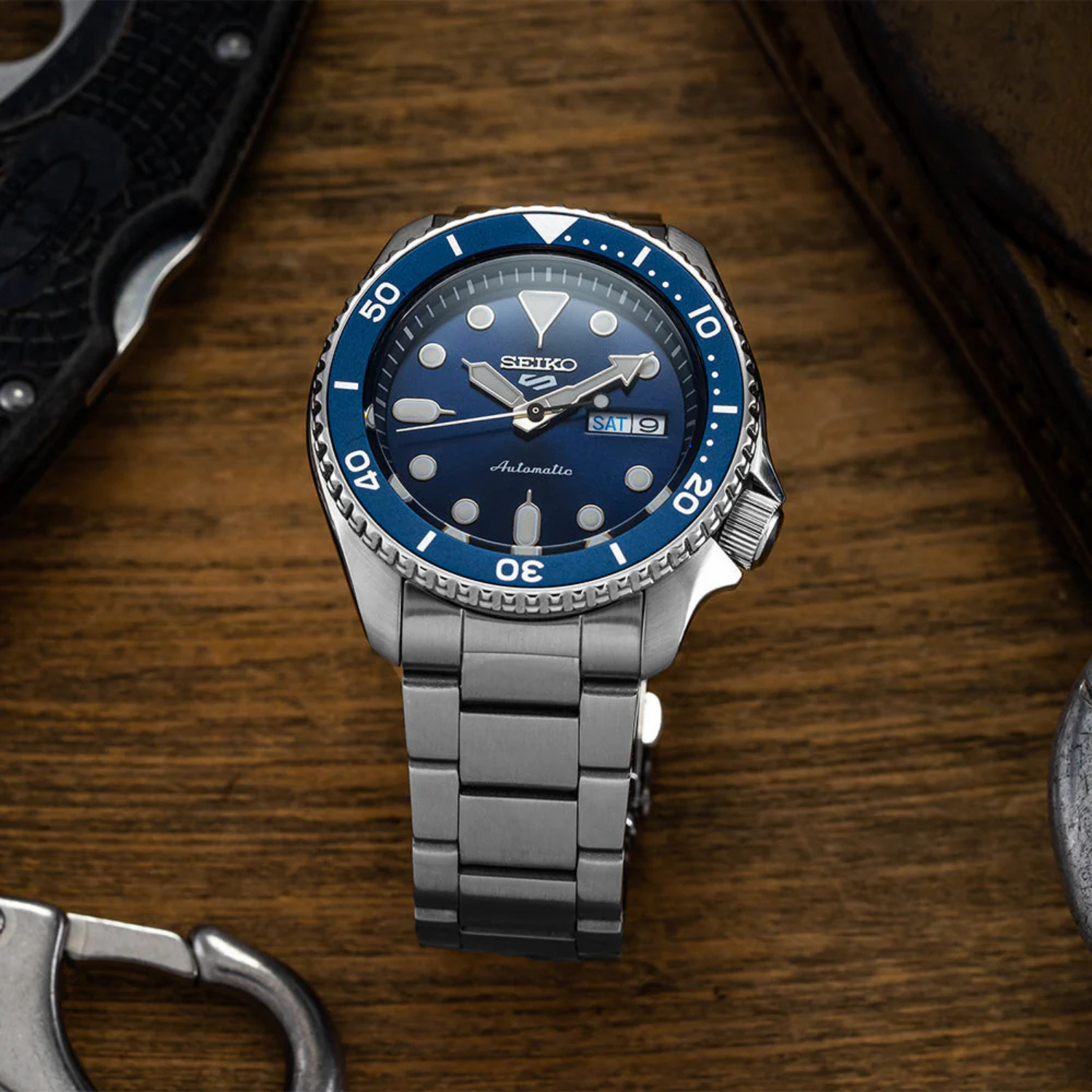 Relógio Seiko 5 Sports Automático SRPD51B1 Azul 42.5mm