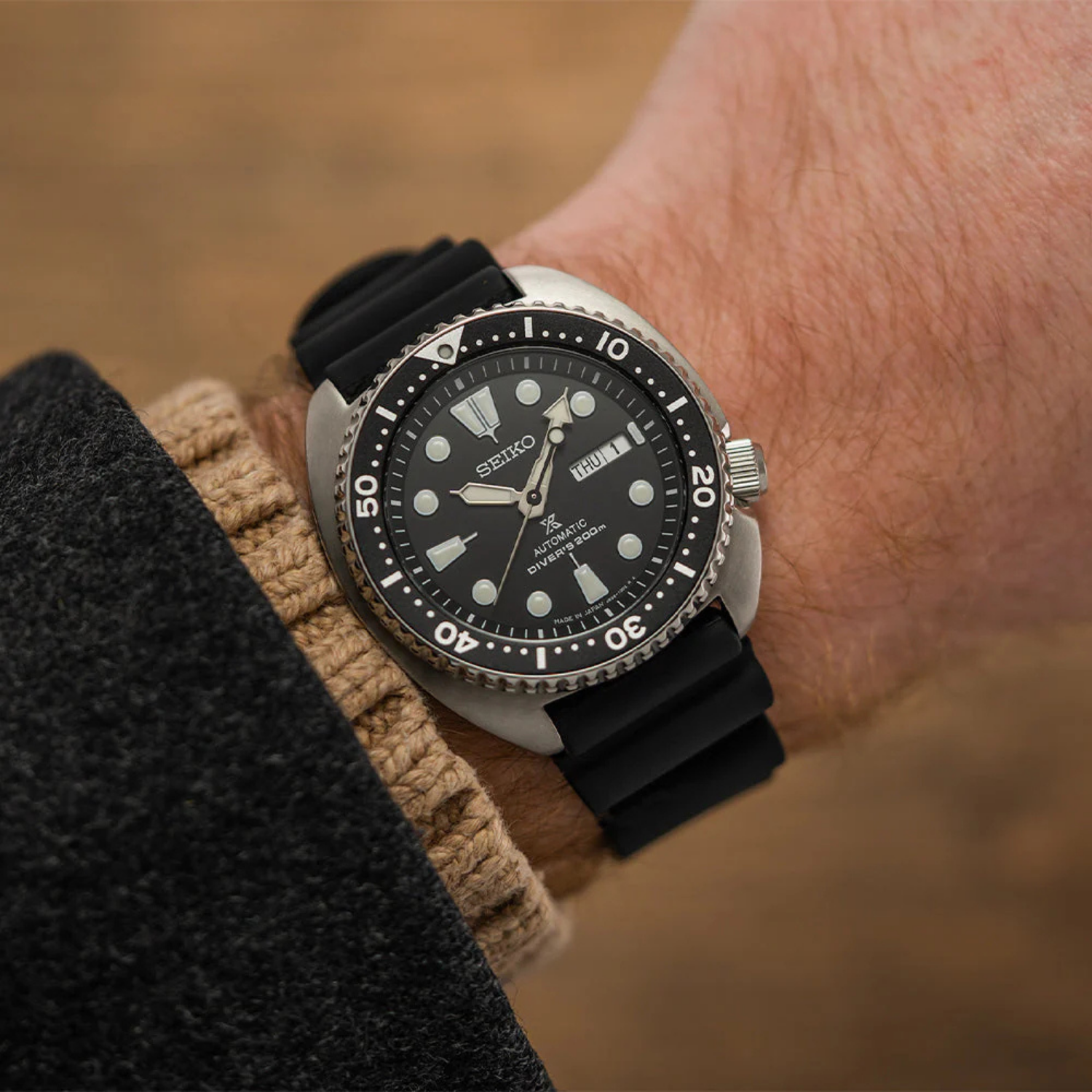 Seiko Prospex SRPE93 Turtle Automático Preto 45mm 200m