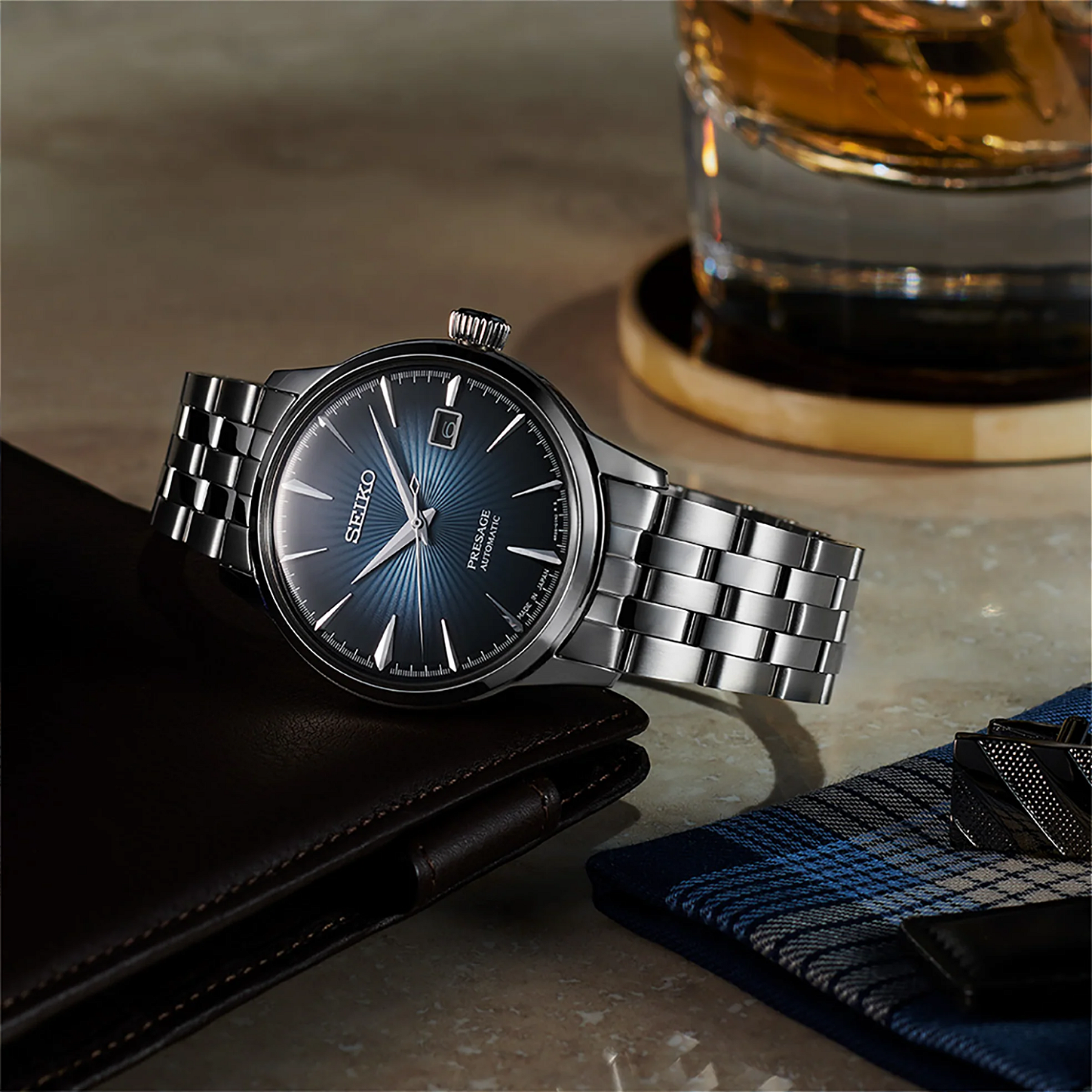 Seiko Presage SRPB41 Blue Moon Automático Azul 40.5mm - Relojoaria