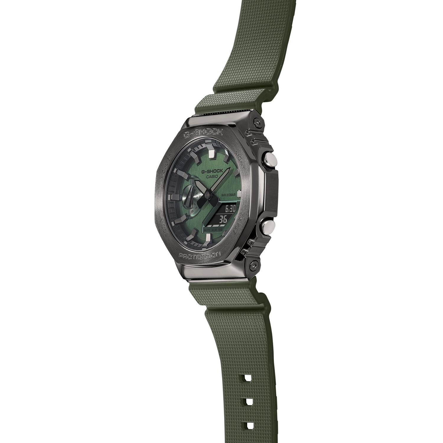 時計 G-SHOCK GM-2100B G-Shock G-Steel GM-2100B-3ADR Verde Quartzo - Relojoaria Impala