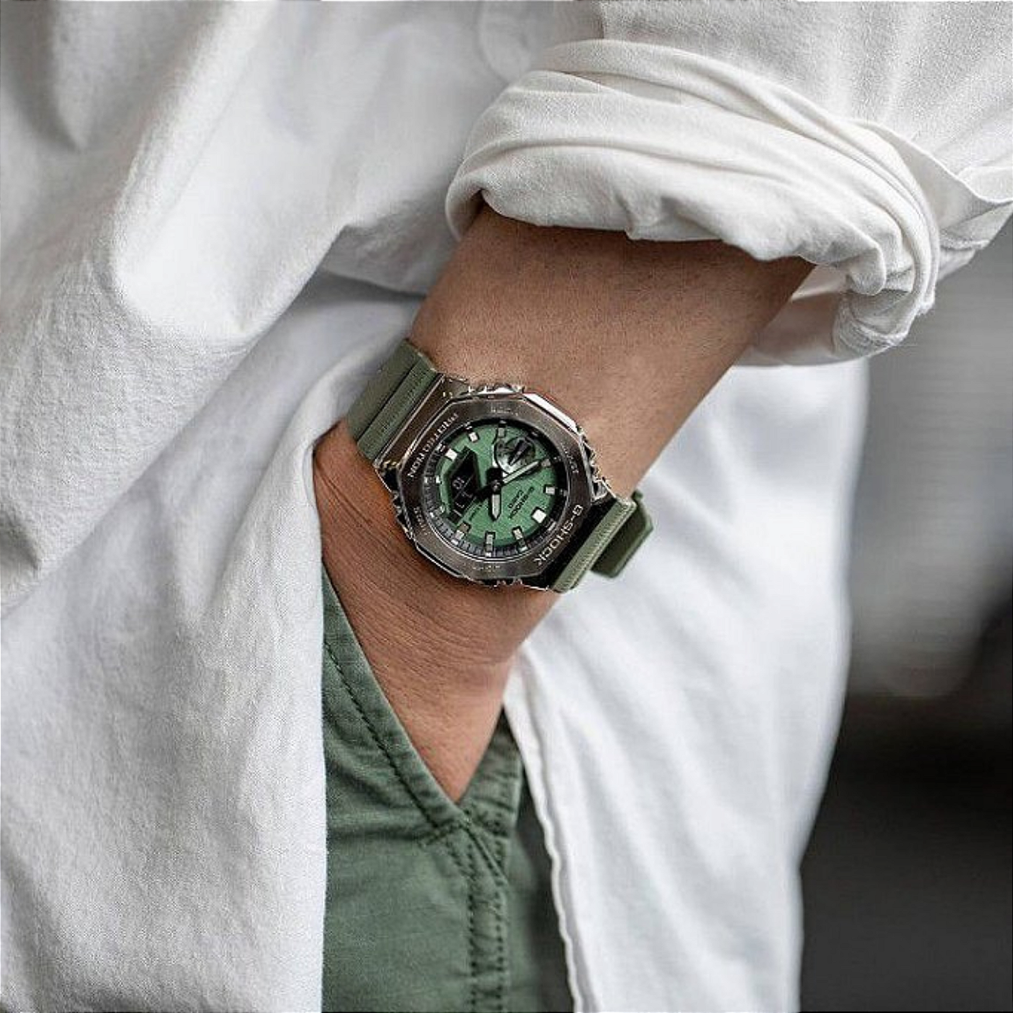 G-Shock G-Steel GM-2100B-3ADR Verde Quartzo - Relojoaria Impala