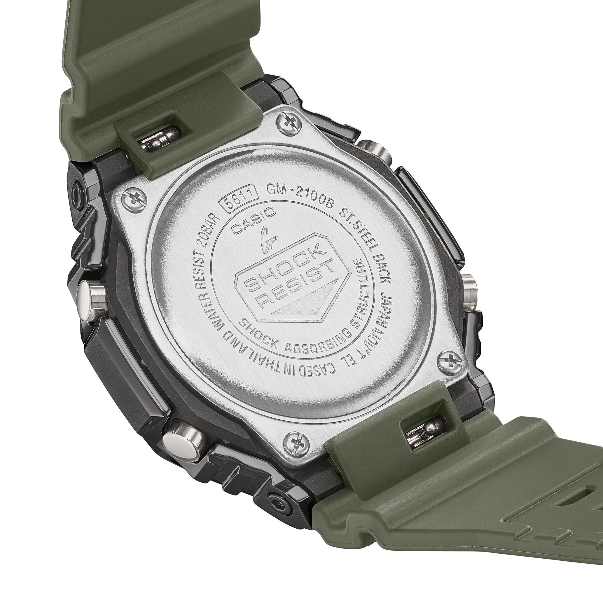 カシオ G-SHOCK GM-2100B-3AJF グリーン メタル G-Shock G-Steel GM-2100B-3ADR Verde Quartzo - Relojoaria Impala