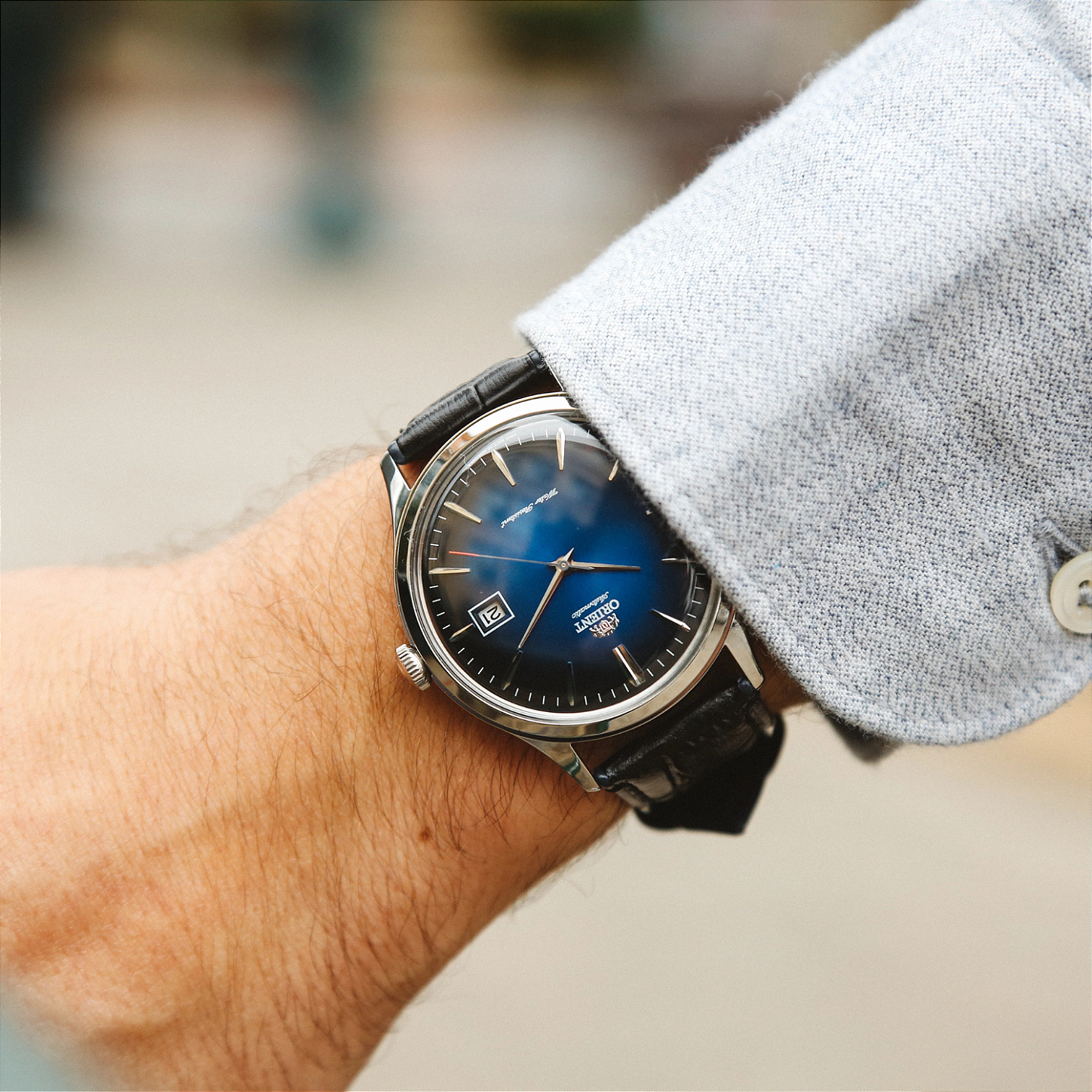 Orient Bambino TAC08004D0 Automático Mostrador Azul Degradê