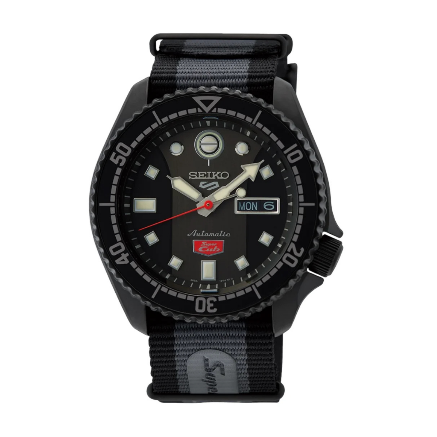 バイク SEIKO5 Relógio Seiko 5 Sports Honda Super Cub SRPJ75 Automático