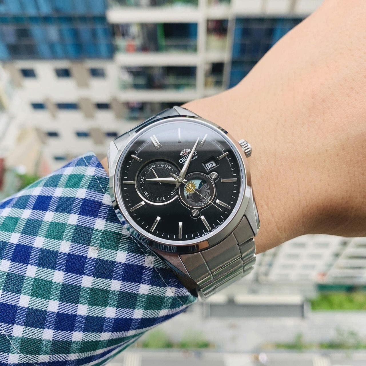 Orient Sun & Moon RA-AK0307B30B – Automático Safira Preto 41mm