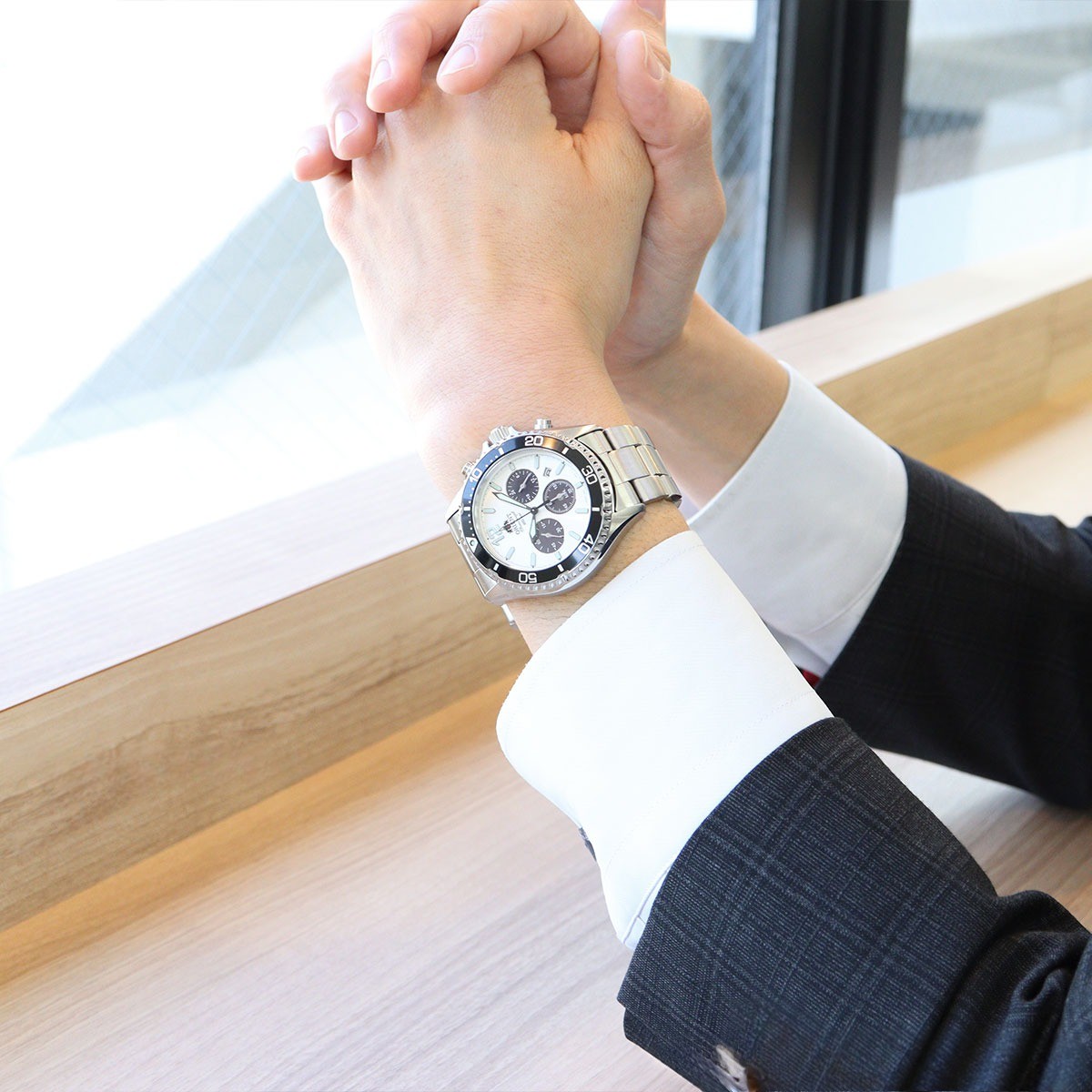 Orient Mako Solar RA-TX0203S10B Branco Safira 200m - Relojoaria