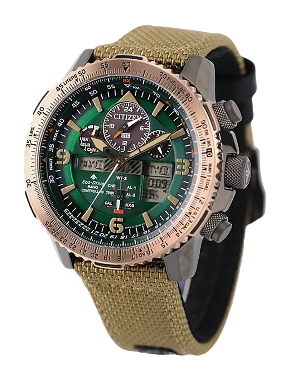 Citizen Skyhawk JY8074-11X Verde Eco-Drive 200M - Relojoaria