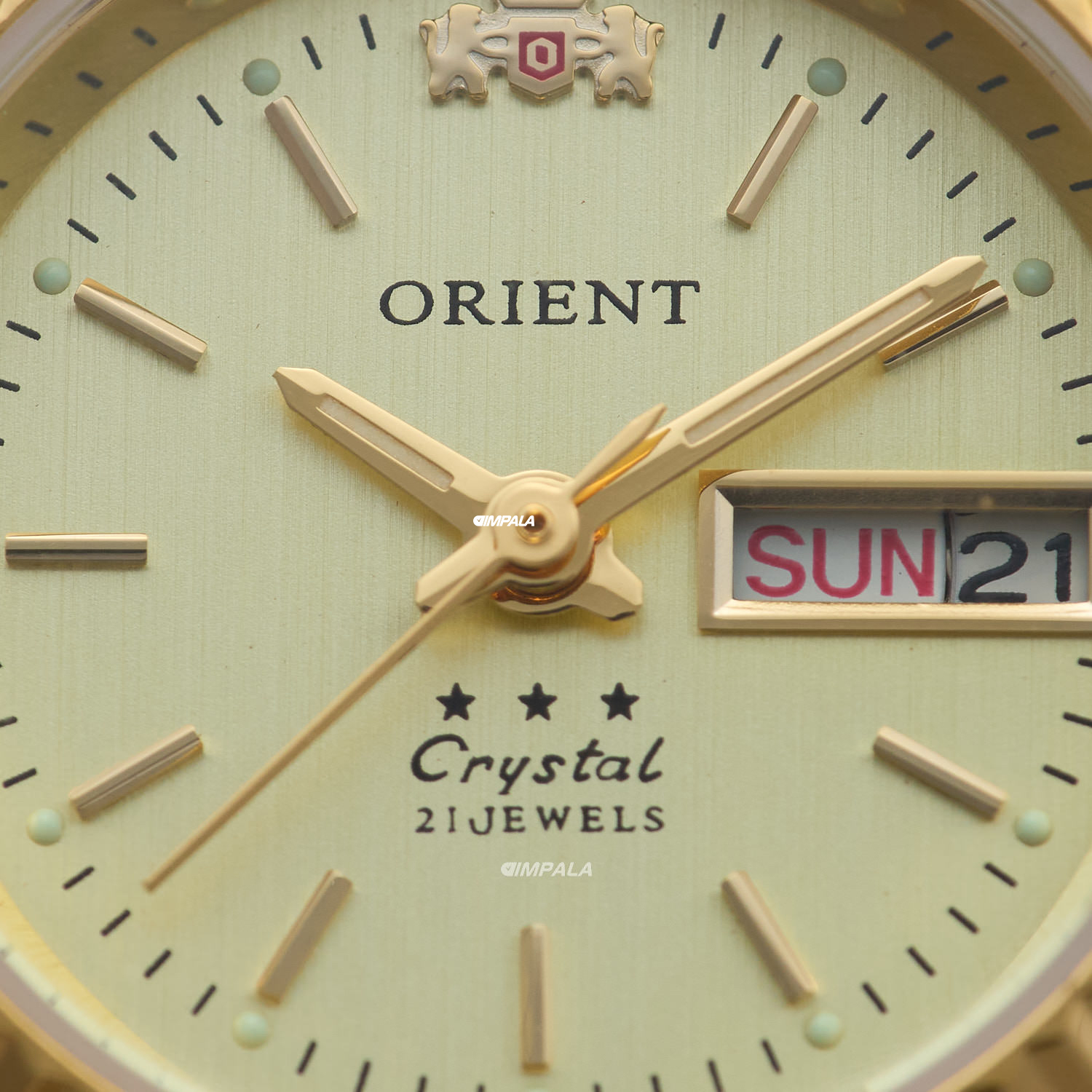 Orient 3 Stars Automático Feminino 559EB3NH Champanhe IP Gold