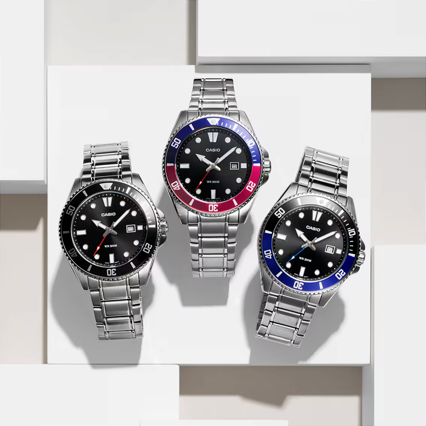 Casio Duro MDV-107D-1A2VDF Preto Aço 200M - Relojoaria Impala