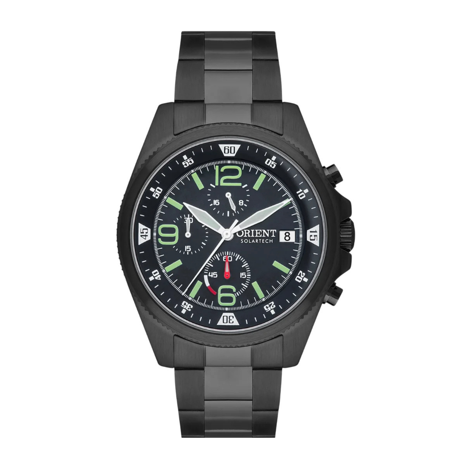 ORIENT Solar Chronograph 時計 Orient MPSSC033 P2PX – Cronógrafo Solar, Aço IP Black, Estilo