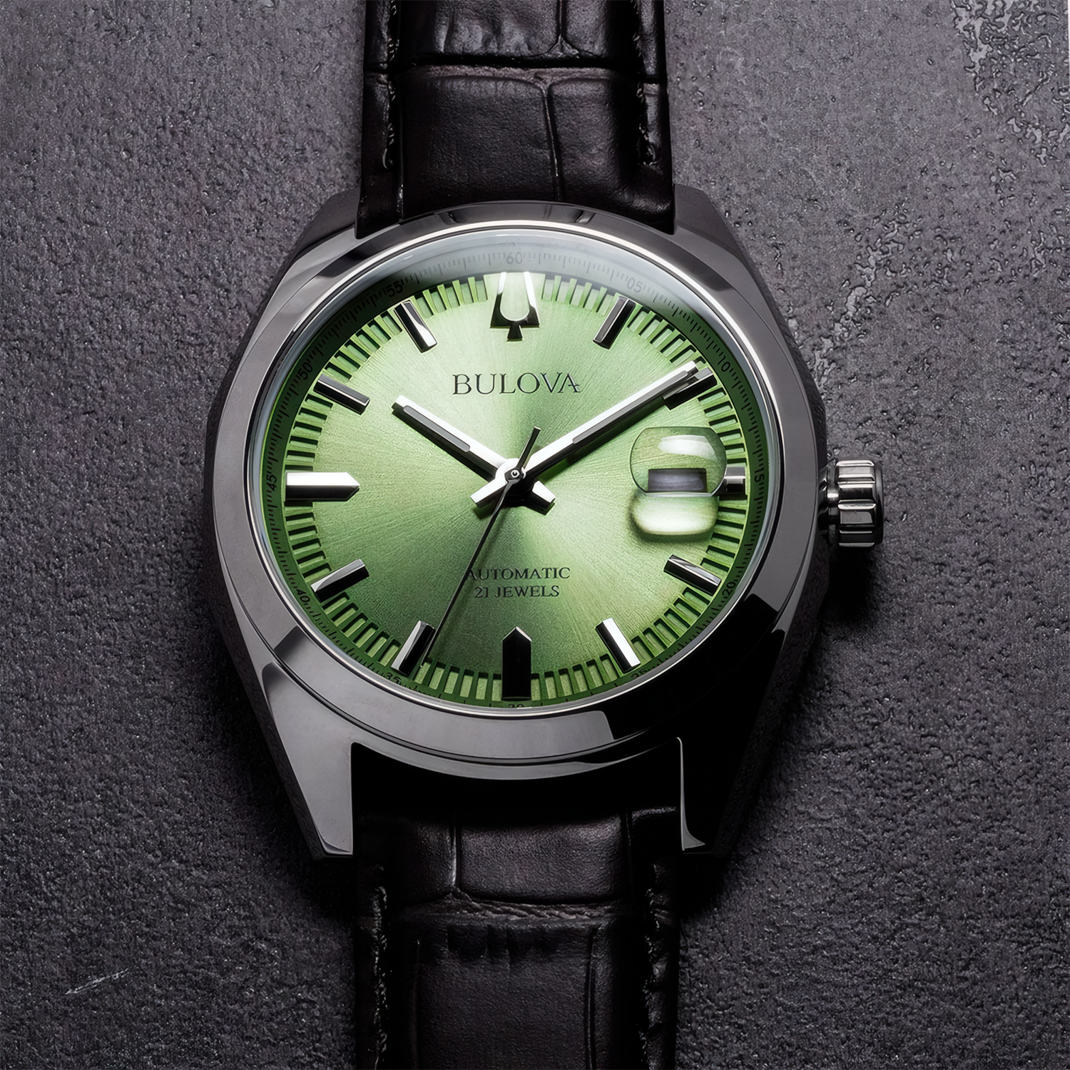 Relógio Bulova Surveyor Automático 96B427 – Mostrador Verde e