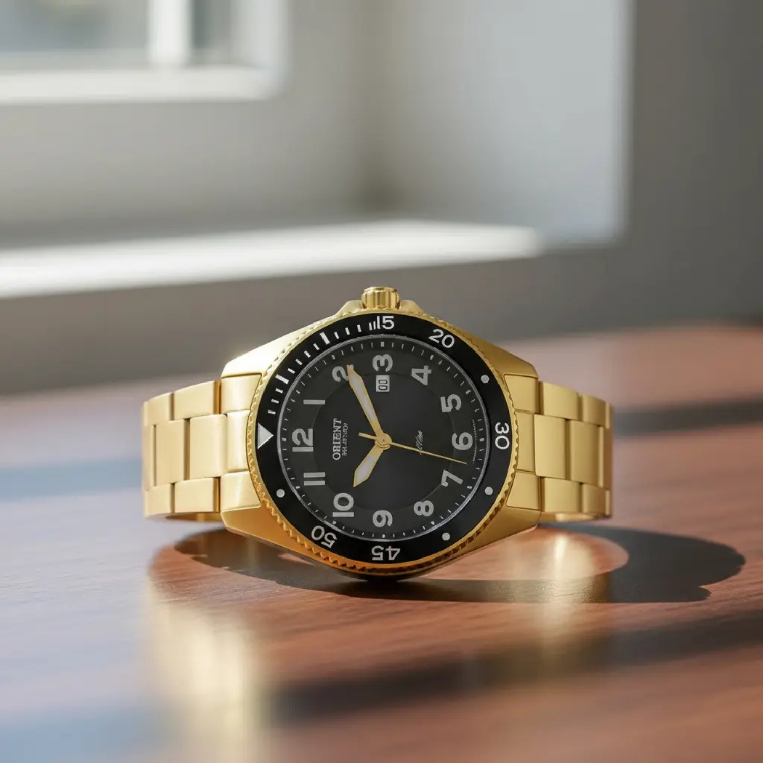 Orient MGSS0003 G2KX – Solar, Aço IP Gold, Elegância Moderna