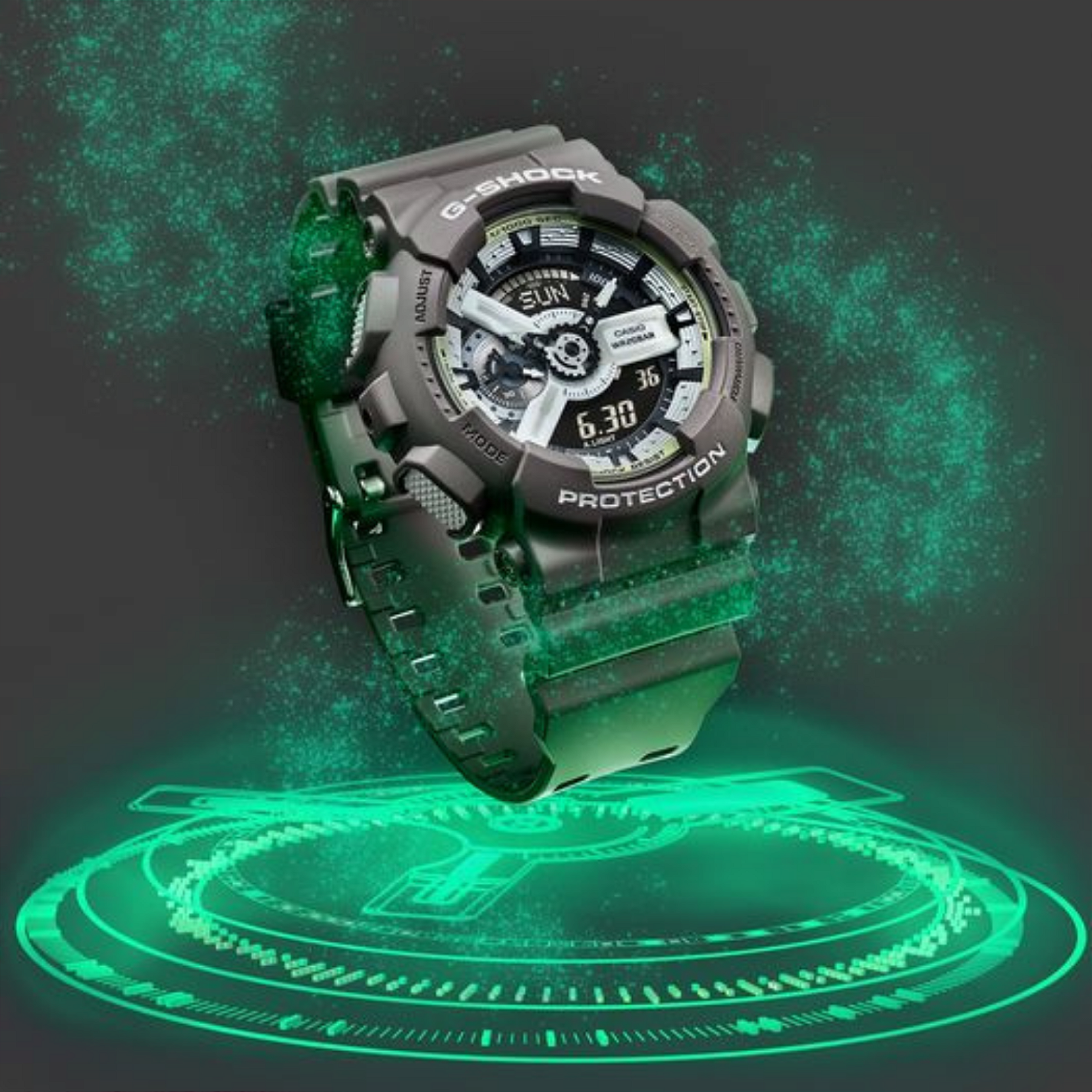 G-SHOCK GA-110HD-8ADR Hidden Glow – Edição UV Translúcida e 200M