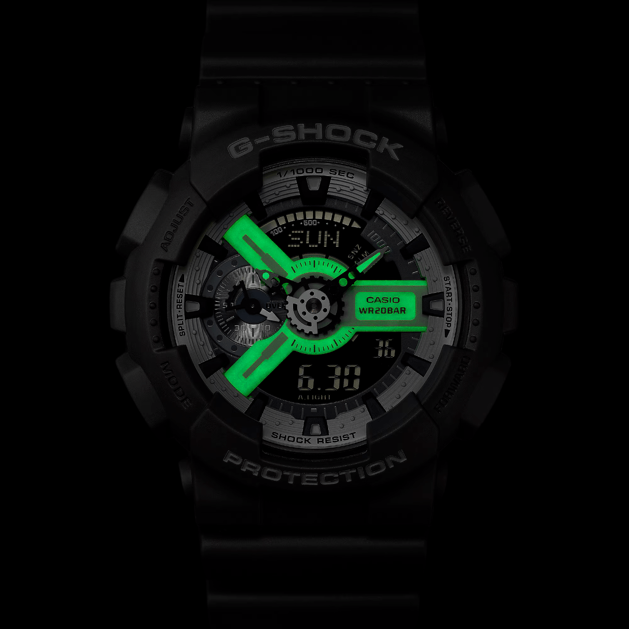 G-SHOCK GA-110HD-8ADR Hidden Glow – Edição UV Translúcida e 200M