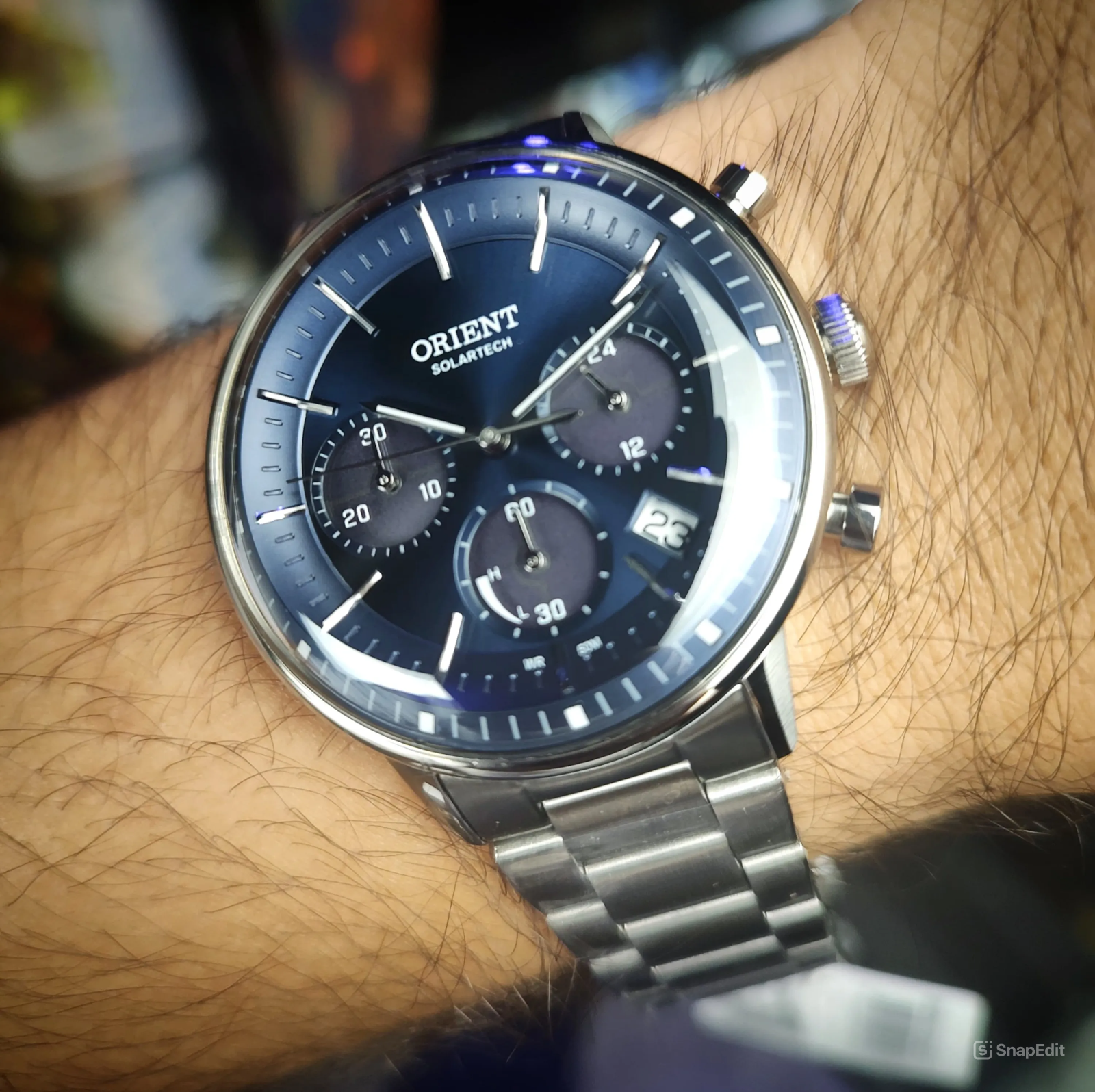 Orient MBSSC265 D1SX – Neo Vintage Solar, Cronógrafo Azul Abaulado