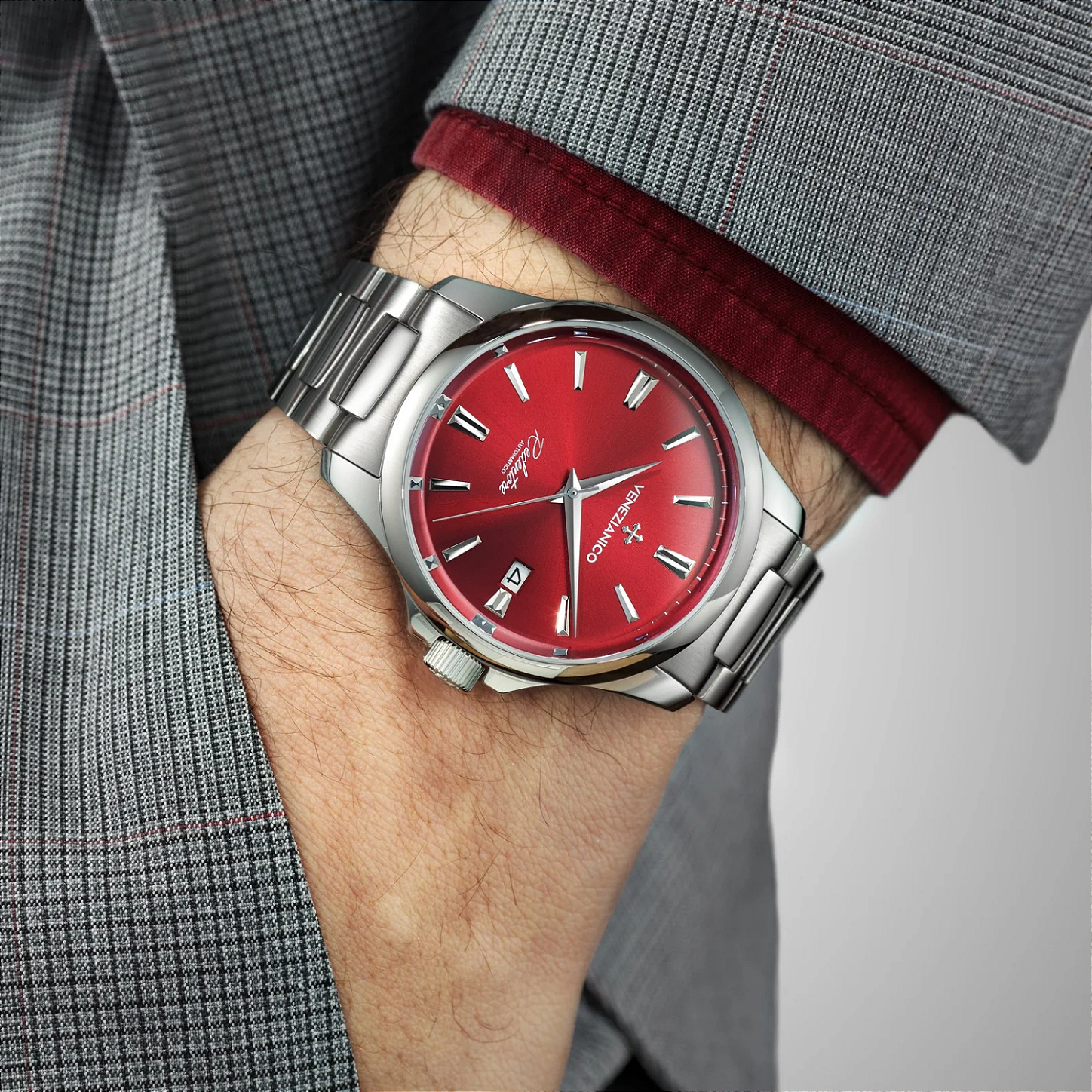 Relógio Redentore 40 1221503C Automático Vermelho 40mm