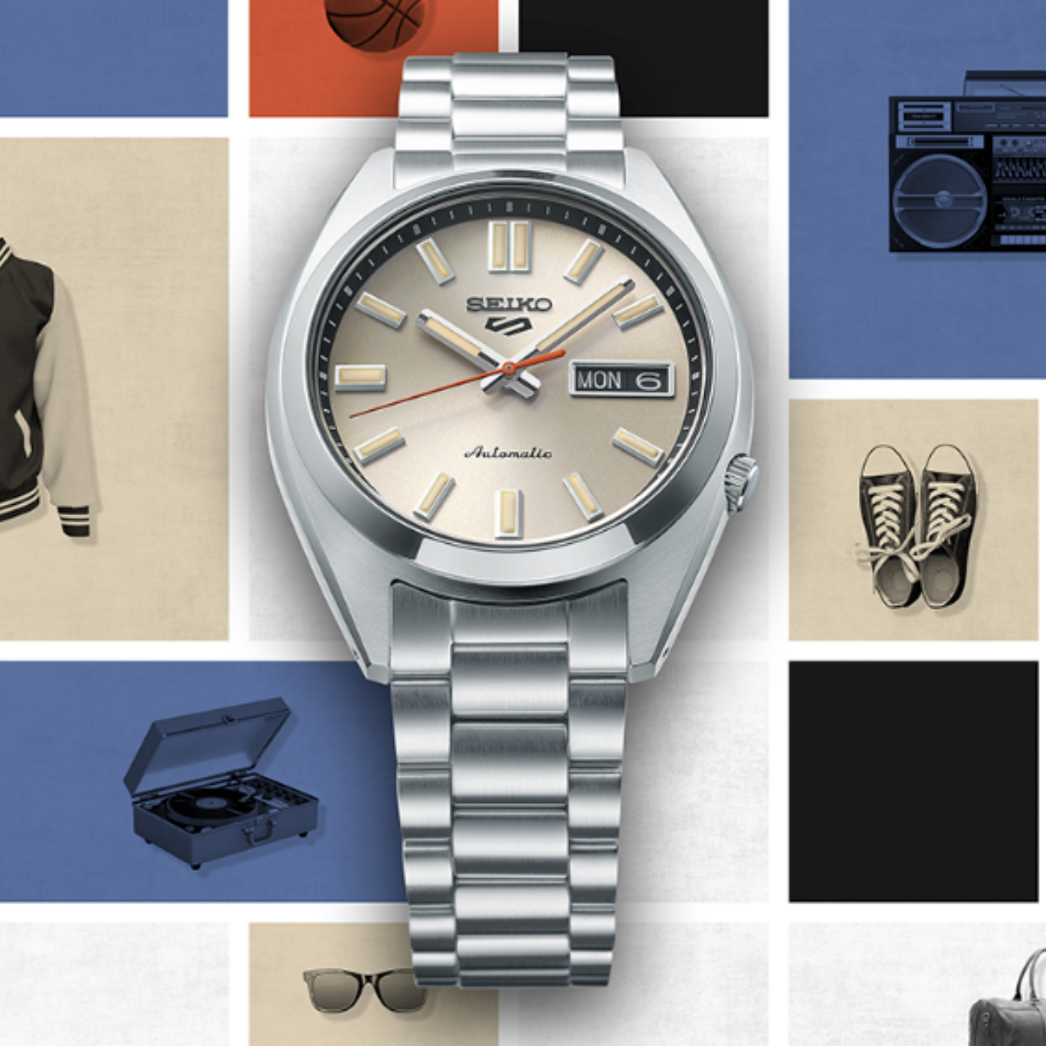 Seiko 5 Sport SRPK91 Automático Champanhe 37.4mm - Relojoaria