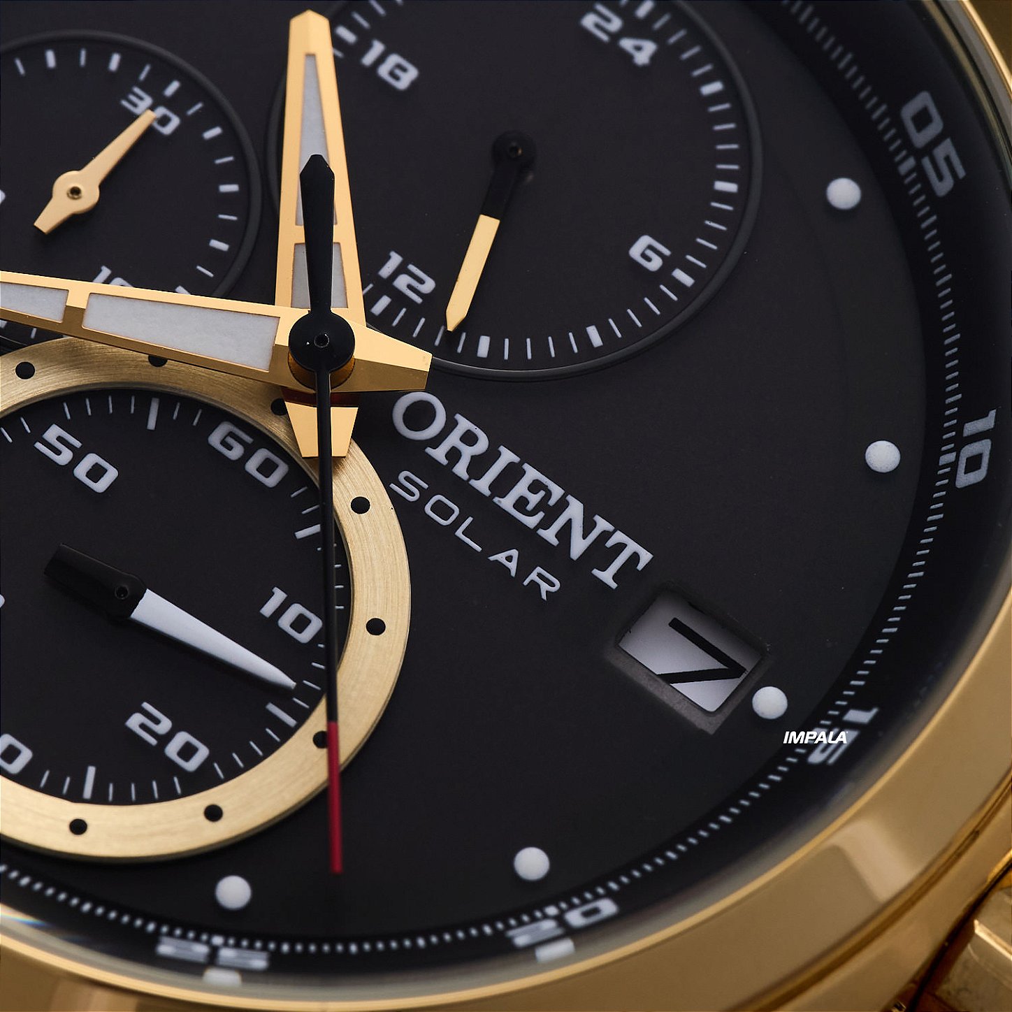ムク　SAR Orient MGSSC034 P1KX – Cronógrafo Solar IP Gold, Estilo Clássico