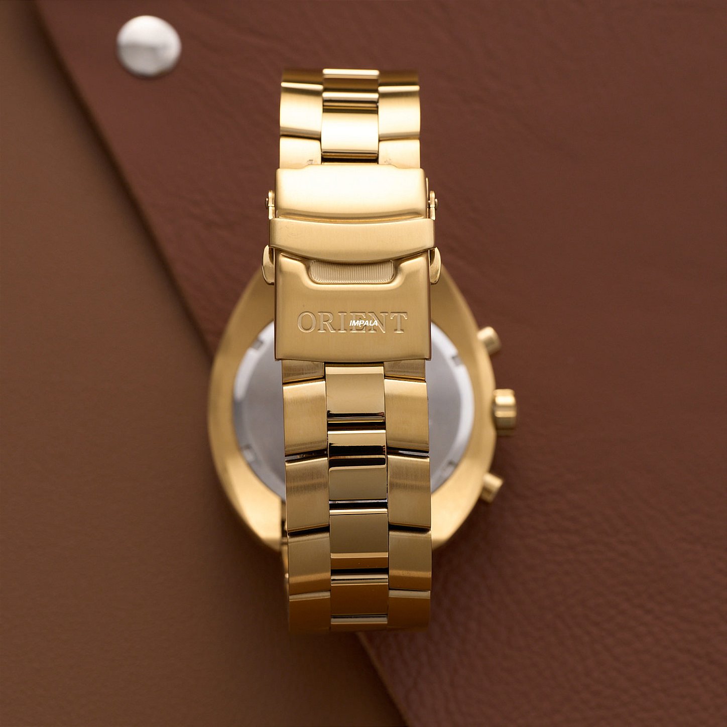 ムク　SAR Orient MGSSC034 P1KX – Cronógrafo Solar IP Gold, Estilo Clássico