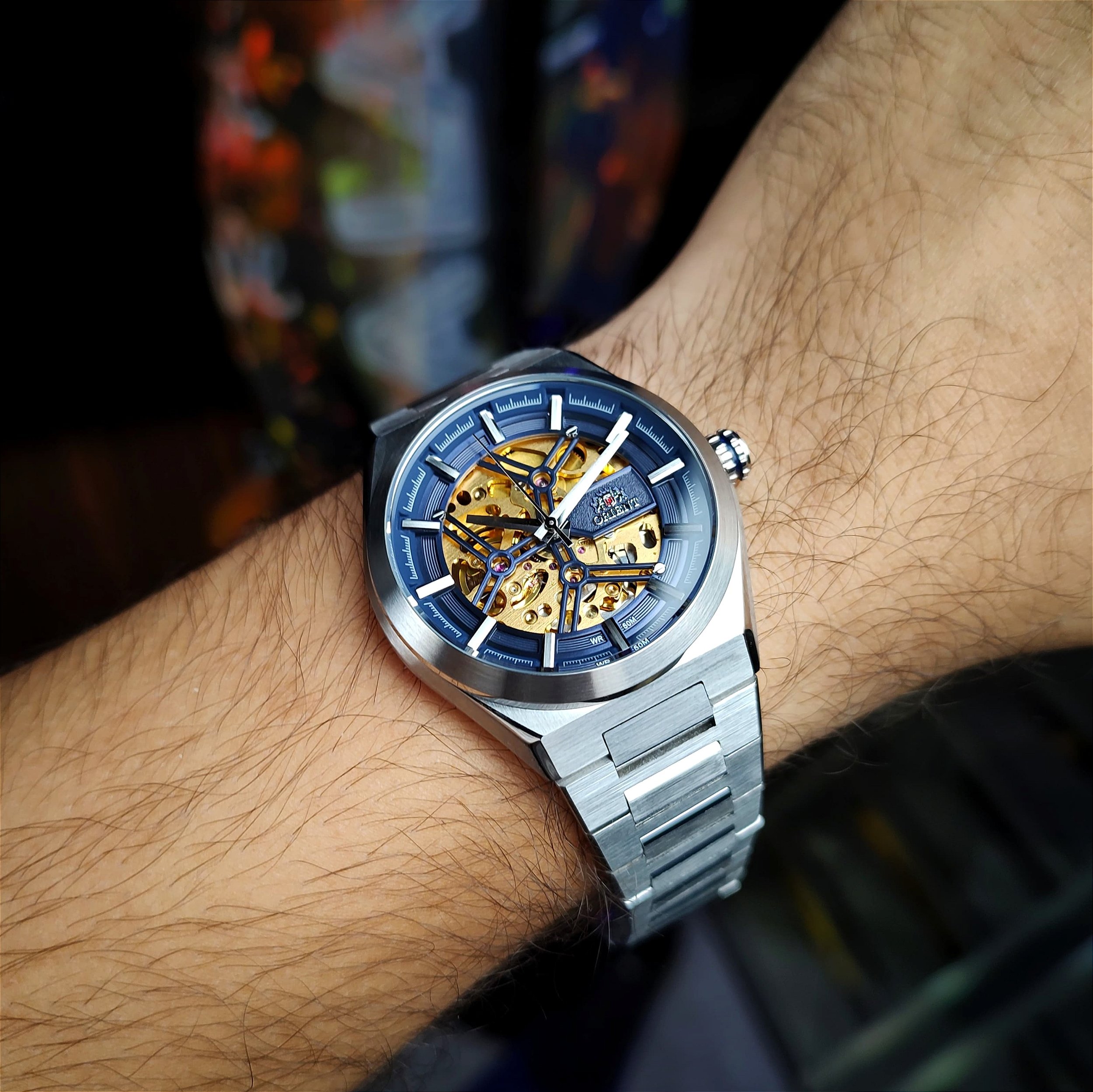 BORST（ボースト）SJ-4ラウンドテール5.9 Orient Skeleton NH7SS006 Automático Azul Dourado - Relojoaria