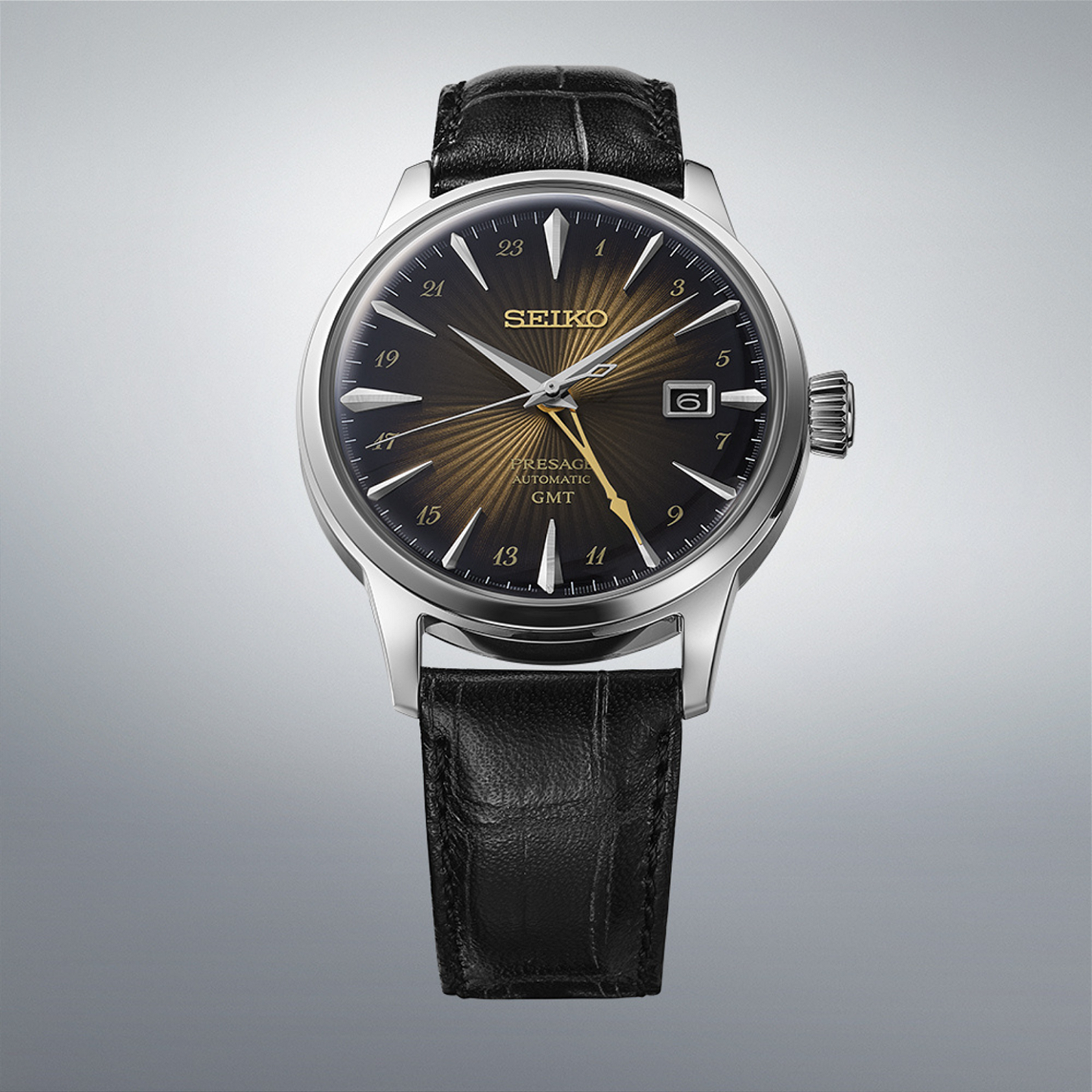 Seiko Presage SSK039 Cocktail Time GMT Marrom 40.5mm - Relojoaria