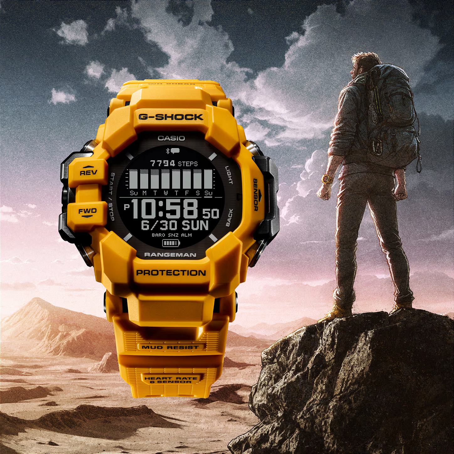 G-SHOCK Rangeman GPR-H1000-9DR Master of G Preto - Relojoaria