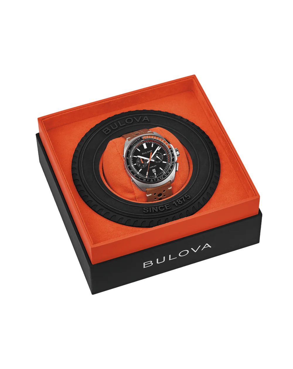 Bulova Racer 98B427 Cronógrafo Couro Perfurado Safira 100M
