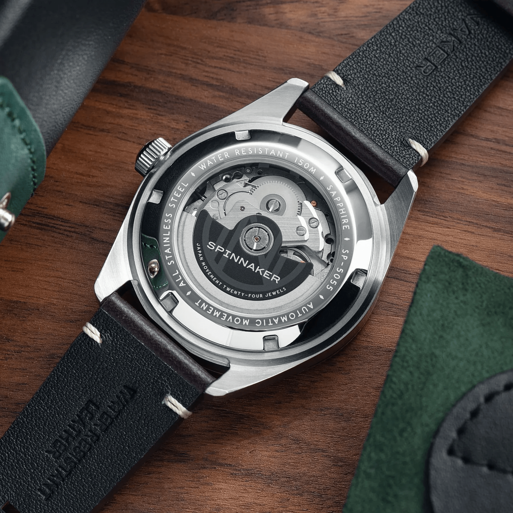 Relógio Fleuss SP-5055-0G Automático Seiko NH35 150m Safira Couro