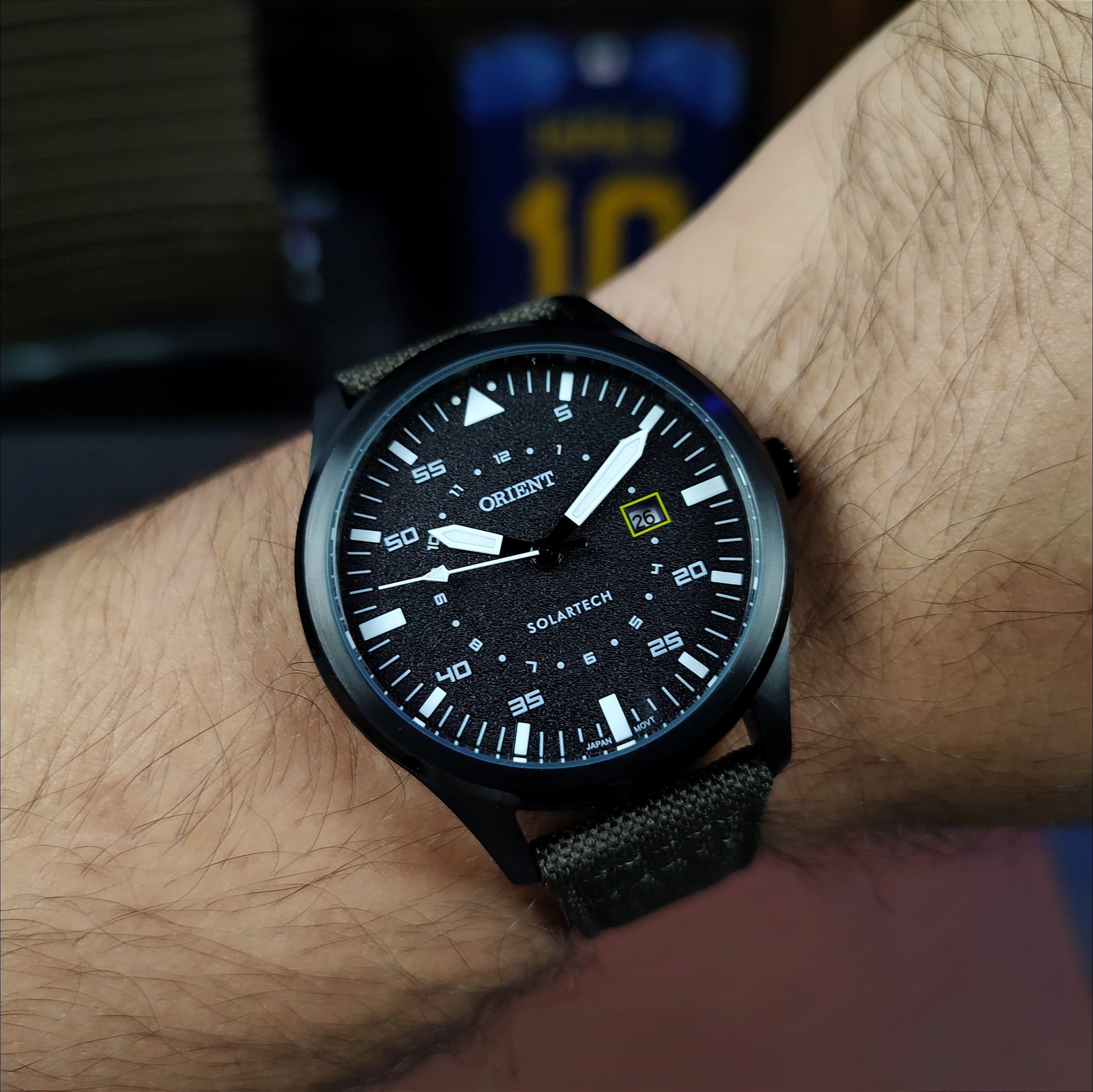 プロジェクターSolo Orient Solartech MPSN1005 P1EX Preto Solar Esportivo - Relojoaria