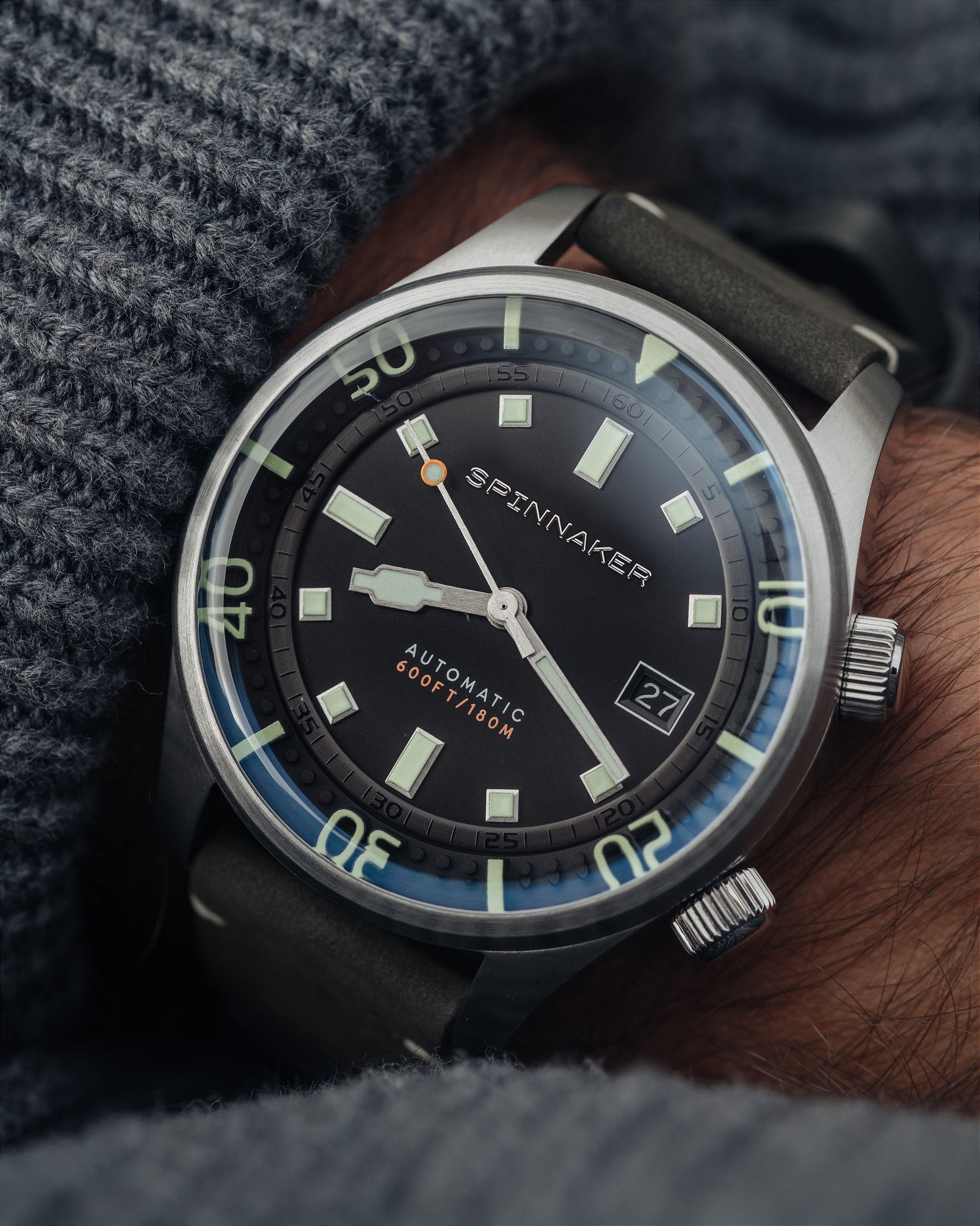 Relógio Bradner SP-5062-02 Automático, 42mm, 180m, Pulseira Couro
