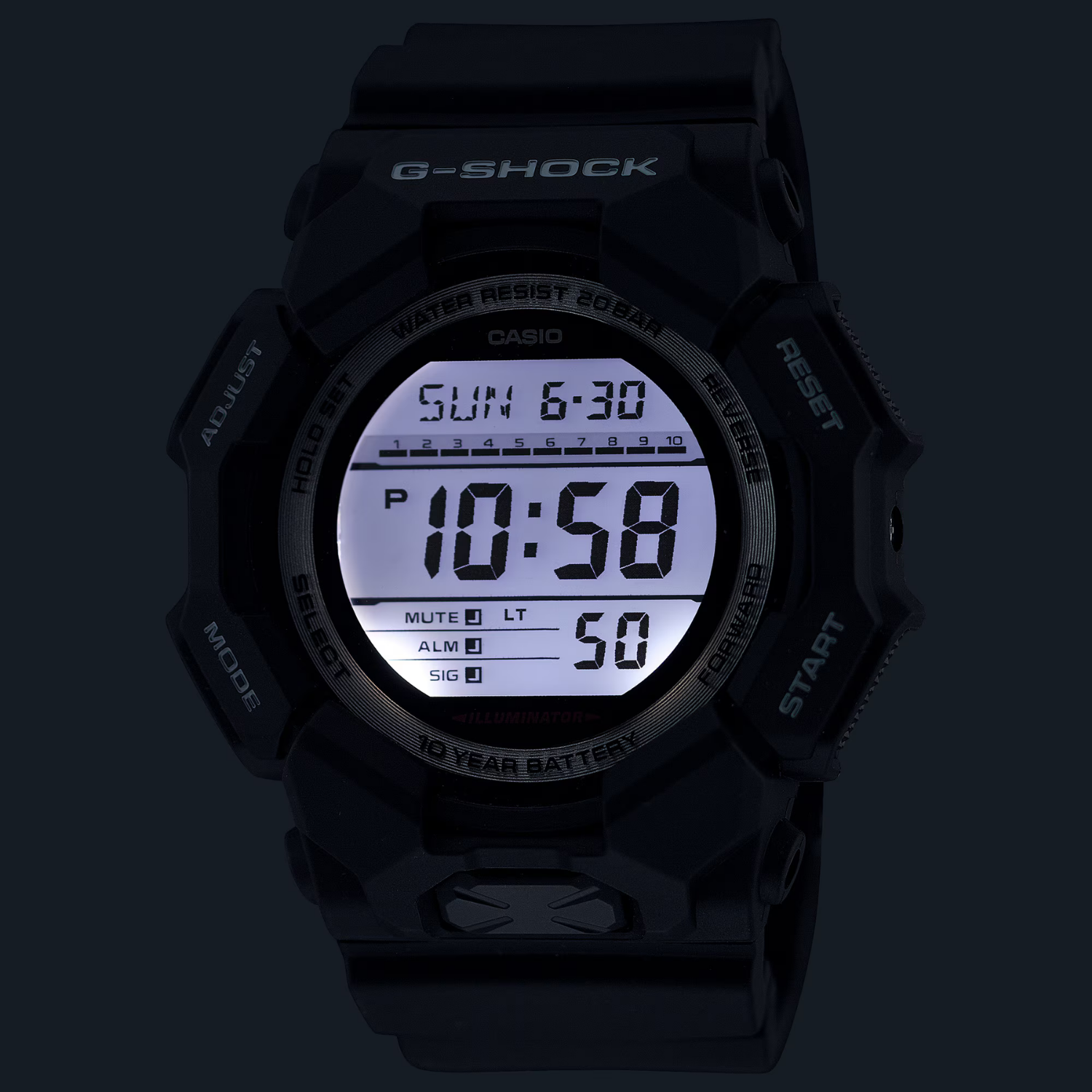 Relógio Casio G-Shock GD-010-1DR Digital 200m 10 Anos Bateria