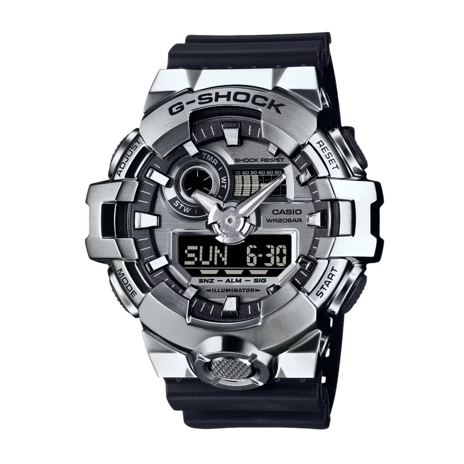 G-Shock GM-700-1ADR Prata Analógico-Digital - Relojoaria Impala