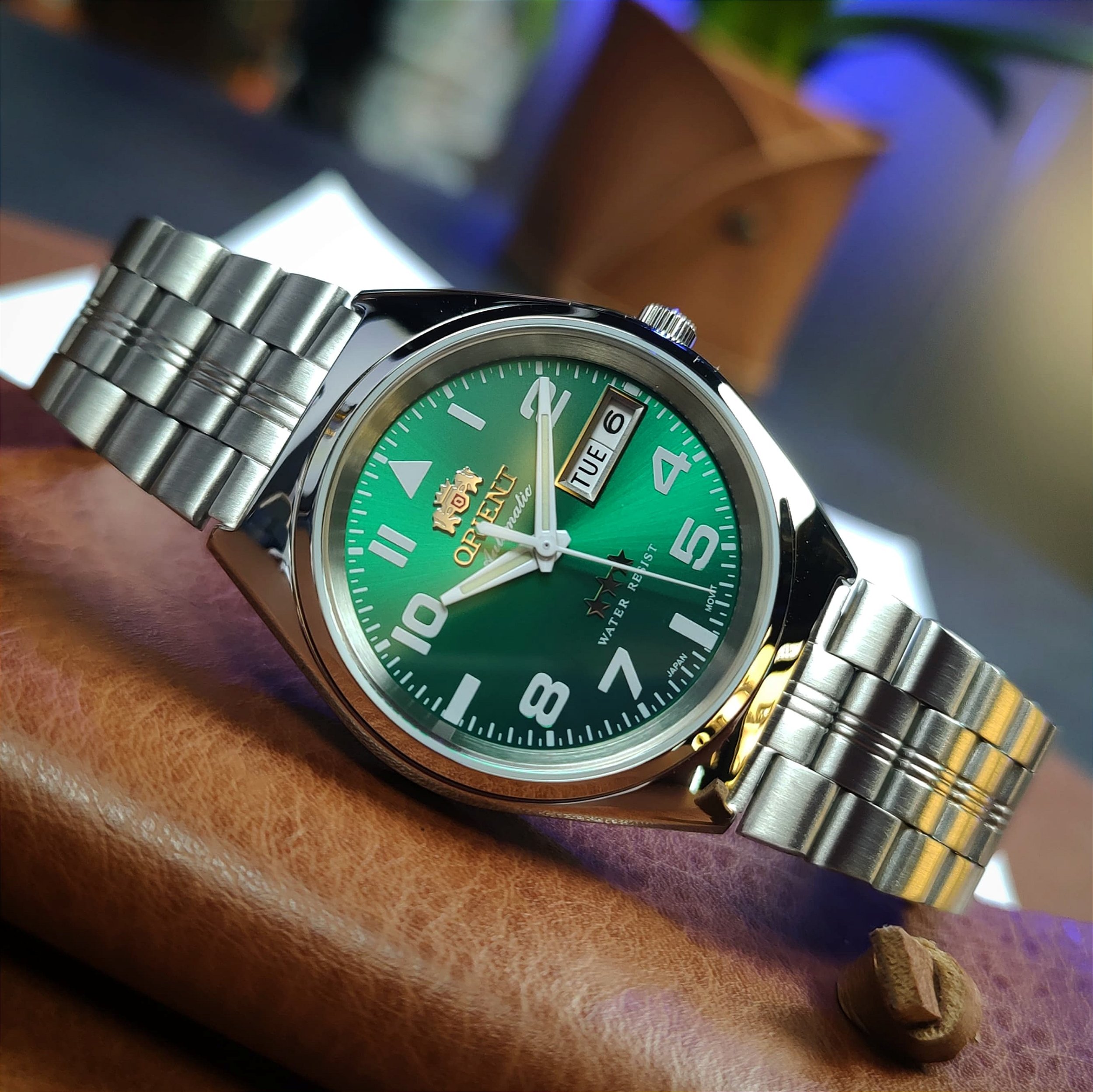 Orient 3 Stars 469SS083F E2SX Verde Automático - Relojoaria Impala