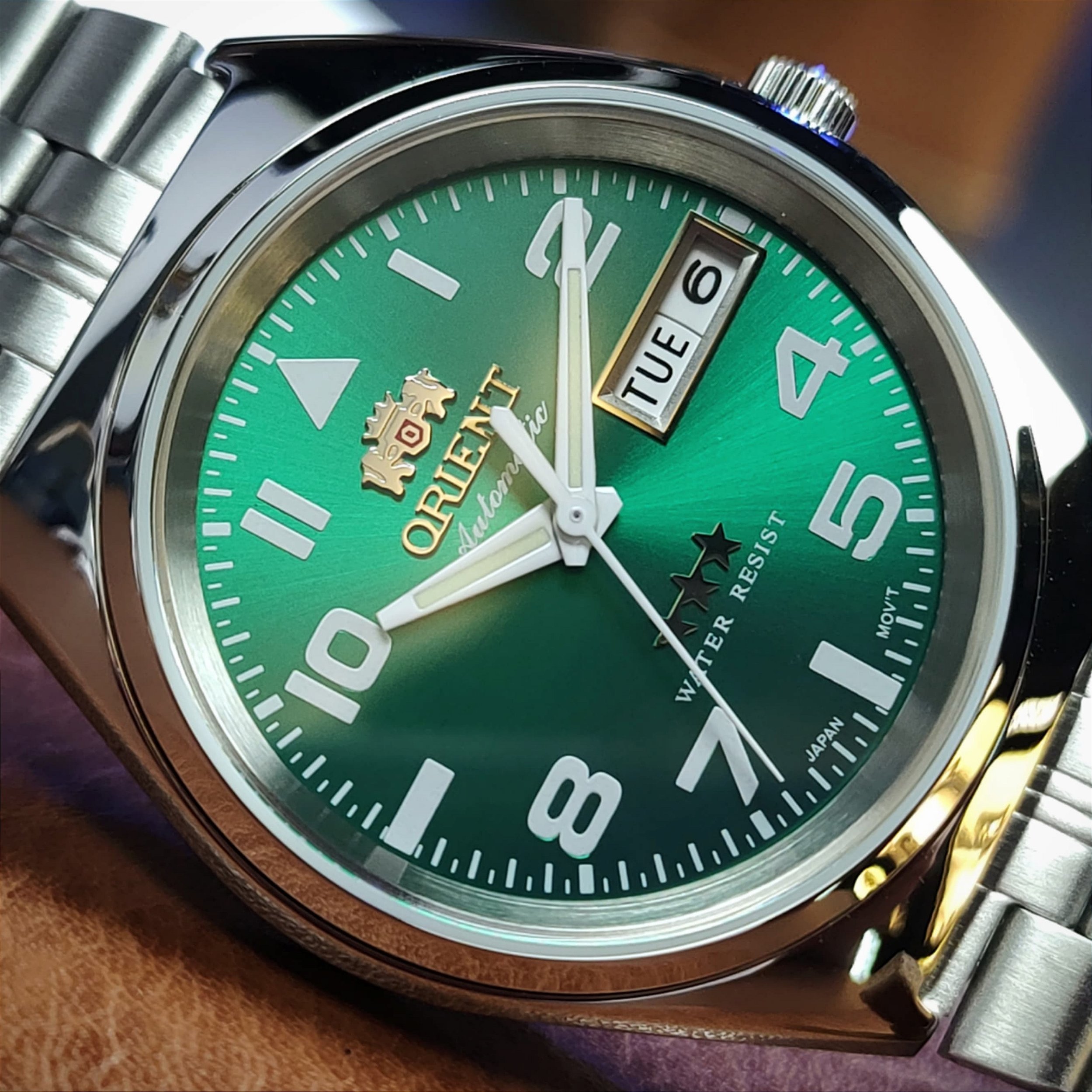 Orient 3 Stars 469SS083F E2SX Verde Automático - Relojoaria Impala