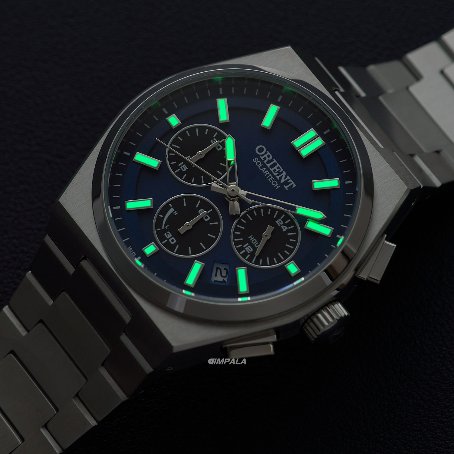 Orient Solartech Cronógrafo MBSSC274 D1SX Azul 43mm - Relojoaria
