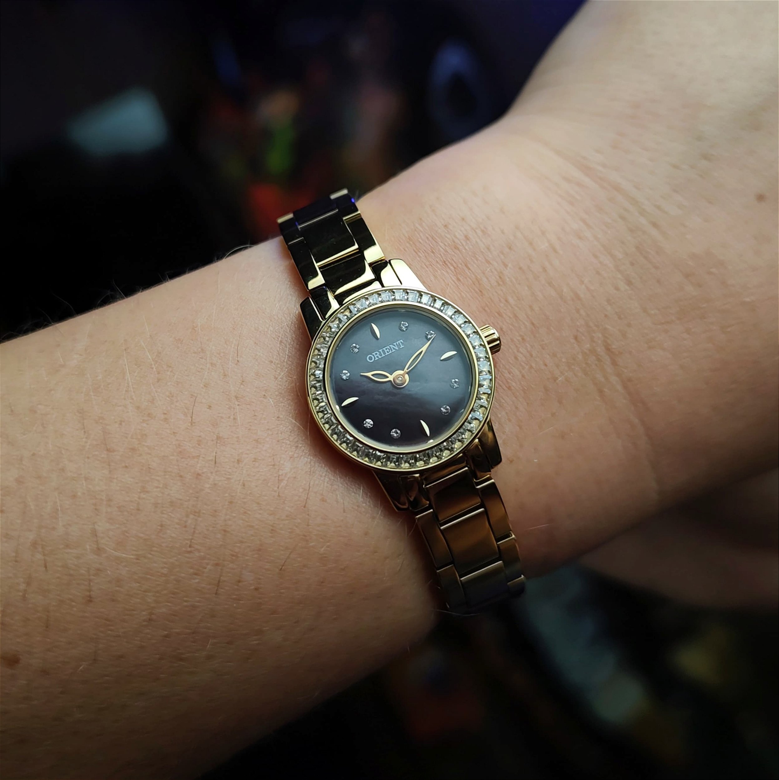 Orient FGSS0215 P1KX – Feminino Mini, IP Gold, Madrepérola e