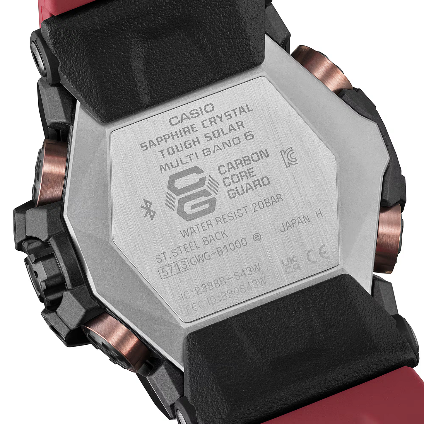 G-SHOCK Mudmaster GWG-B1000-1A4DR Master of G Vermelho e Preto