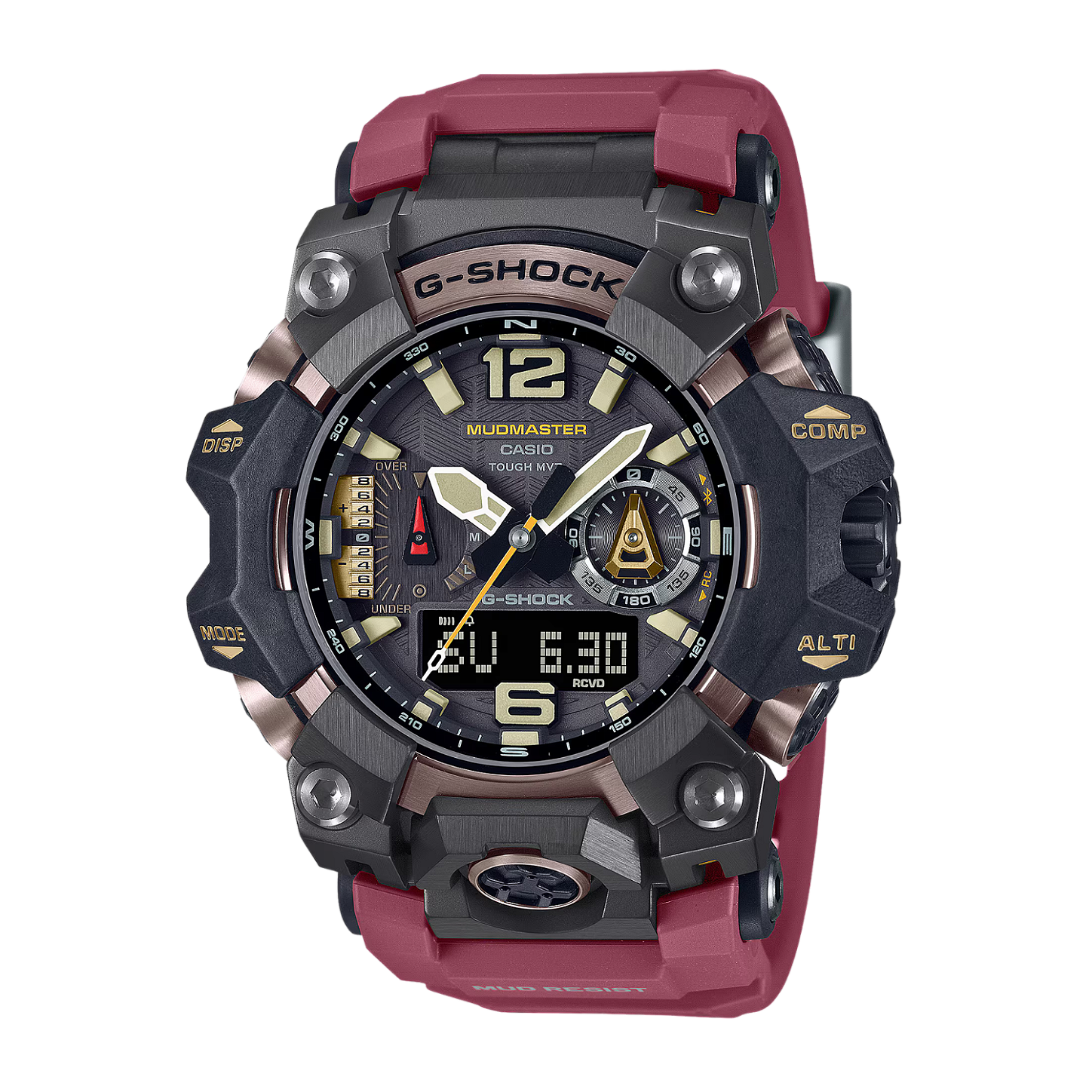 G-SHOCK Mudmaster GWG-B1000-1A4DR Master of G Vermelho e Preto