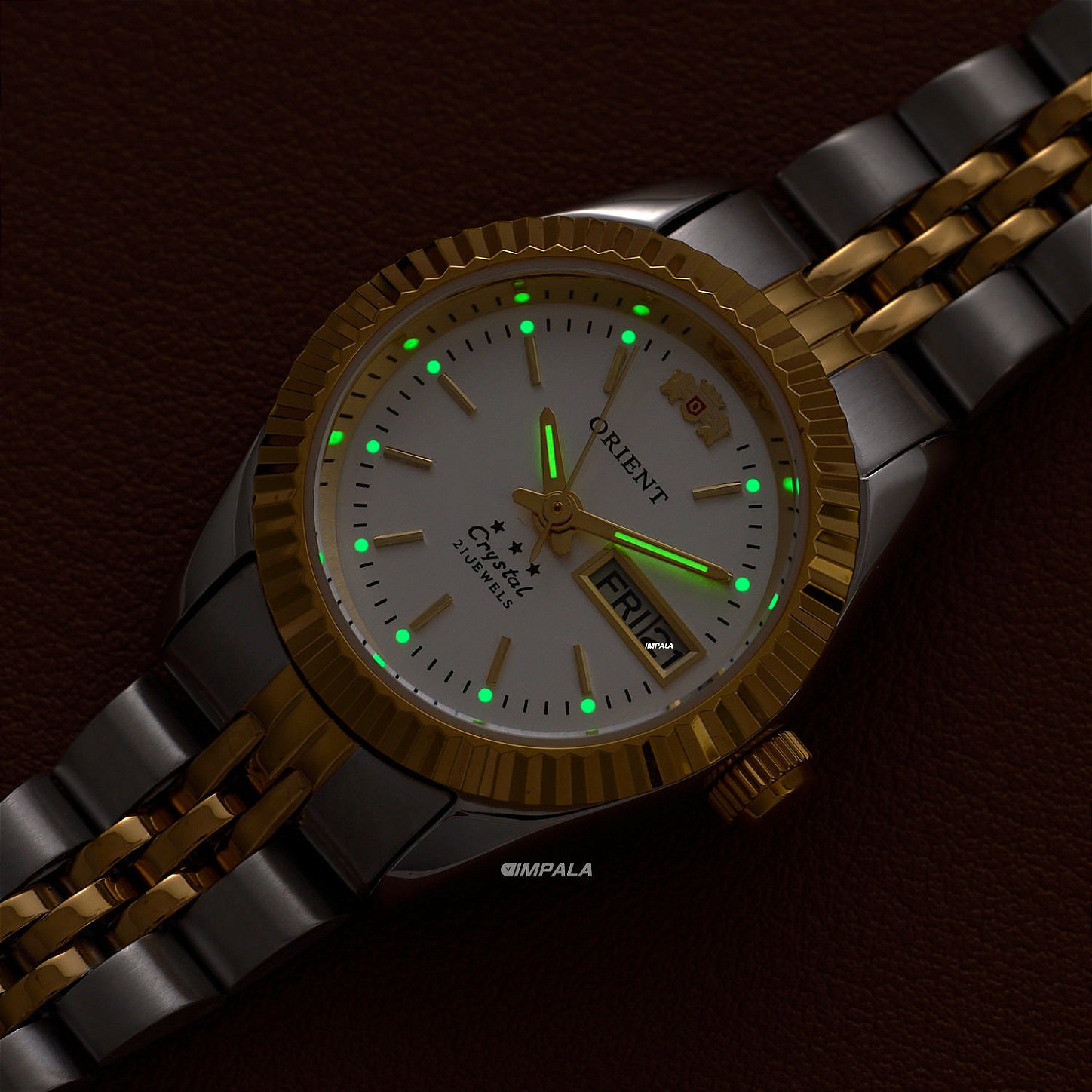 Orient 3 Stars Automático Feminino 559EB3NH Prata IP Gold