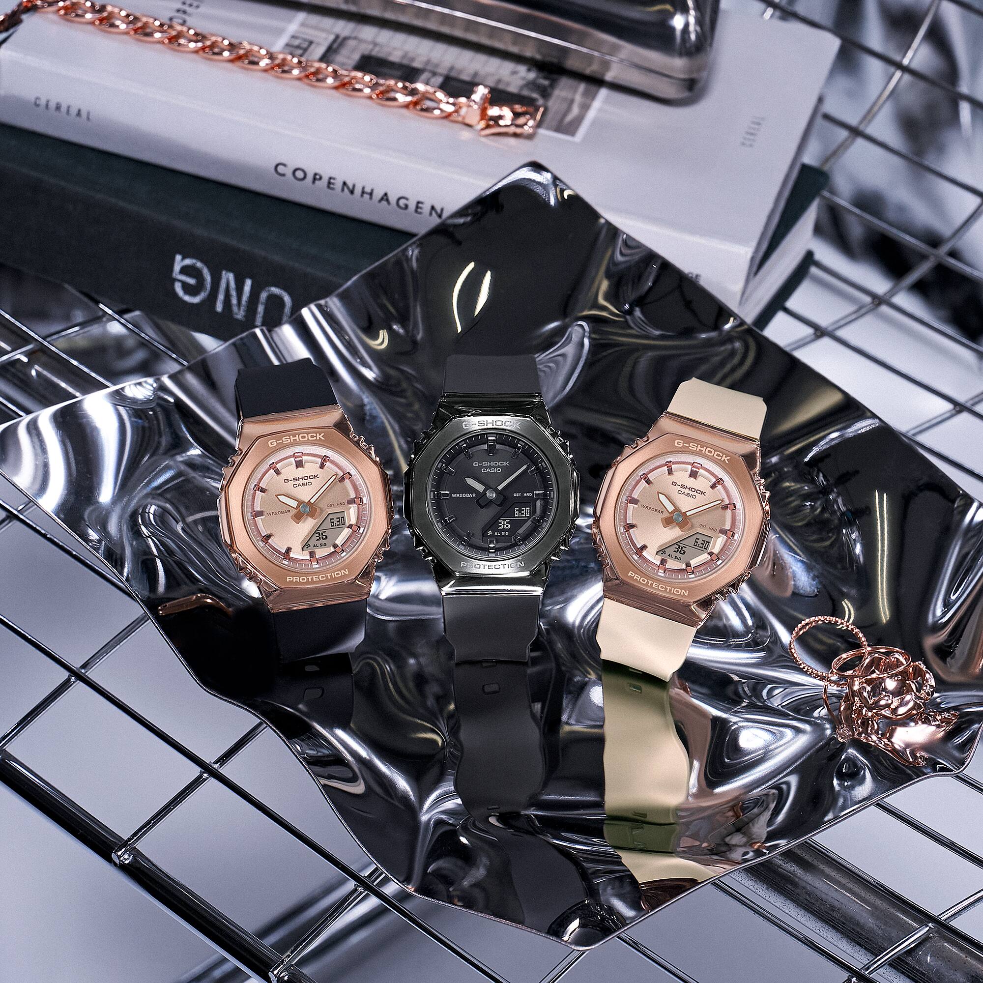 G-SHOCK GM-3110PR-1A ゴールド/ブラウン G-SHOCK GM-S2110PG-1A4DR Rose Feminino - Relojoaria Impala - Desde