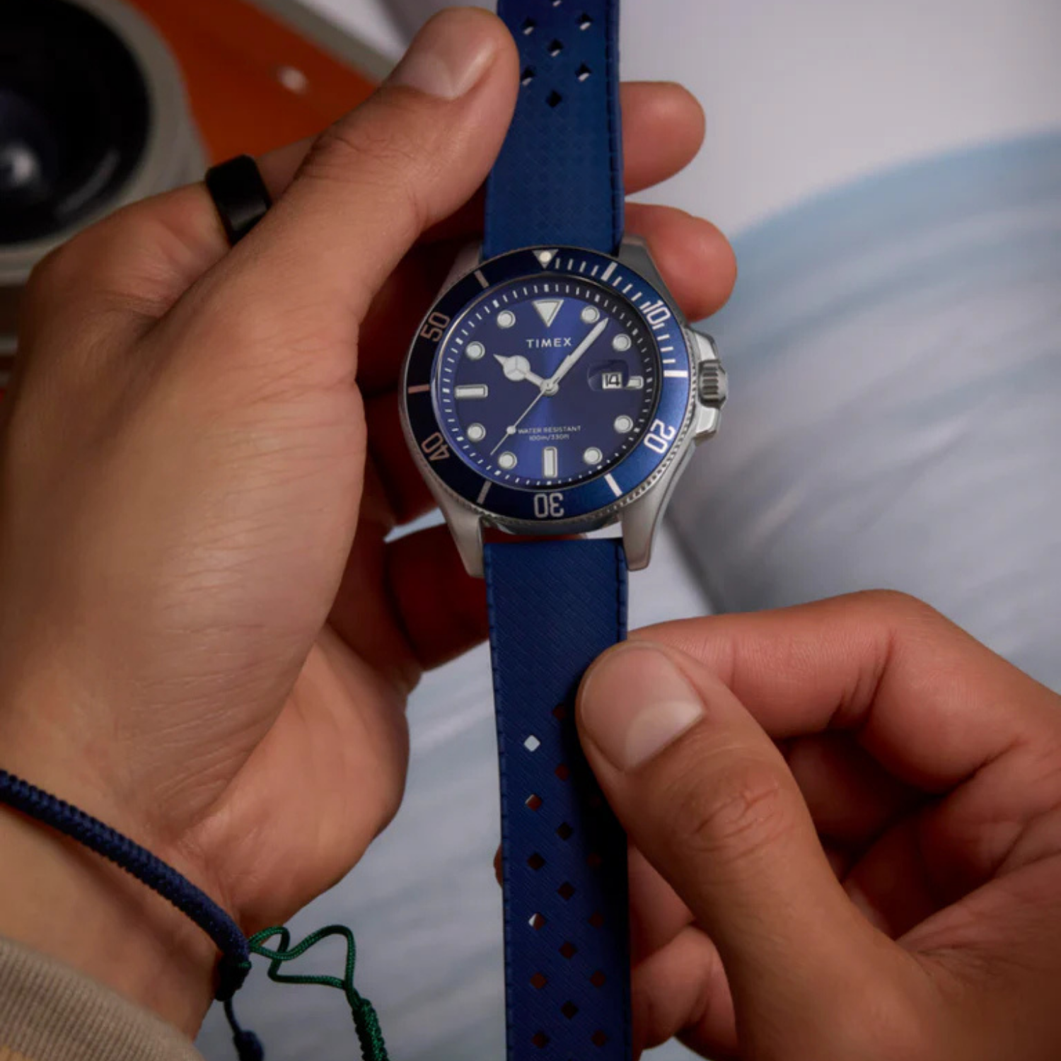 Timex Harborside Coast TW2Y05000 com caixa 43mm e pulseira de