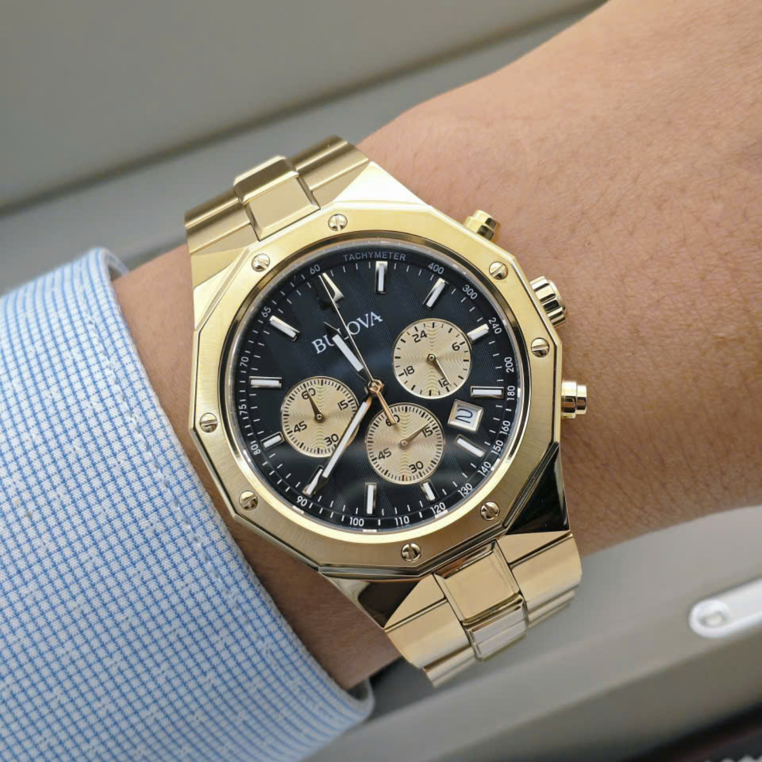 Relógio Bulova 97B232 Classic Prestige Dourado Cronógrafo