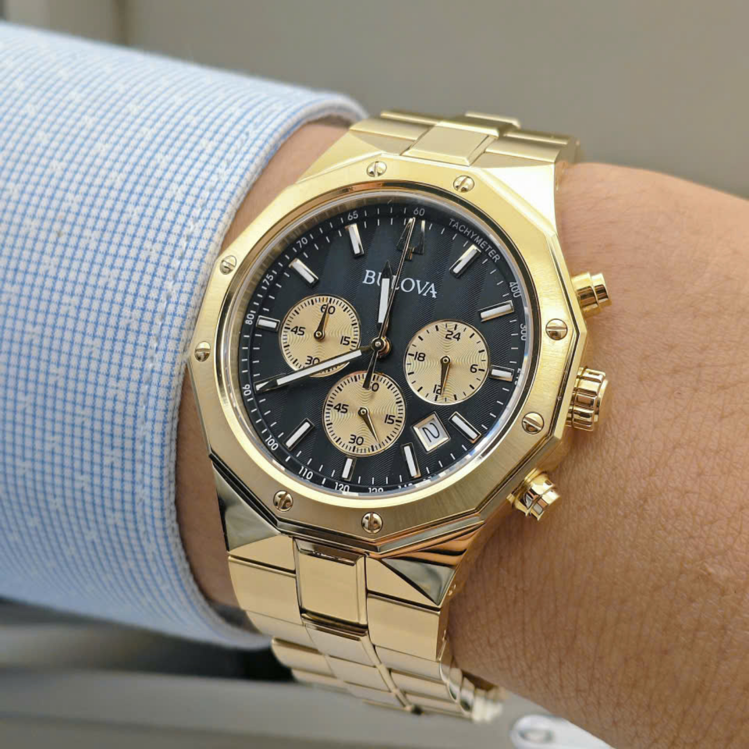 Relógio Bulova 97B232 Classic Prestige Dourado Cronógrafo